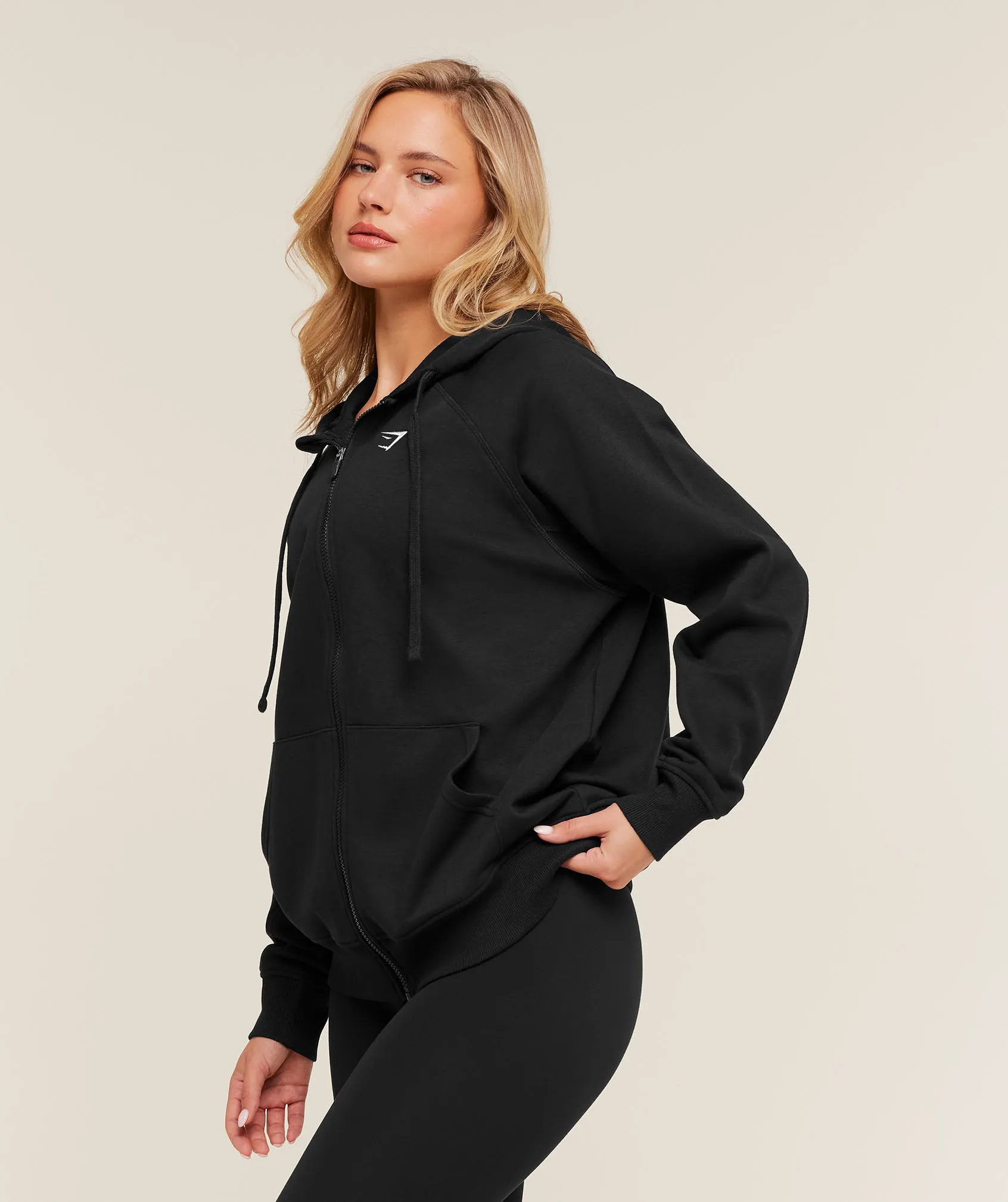 Gymshark Training Fleece Oversized Zip Hoodie - GS Black sold by Gymshark product image thumbnail 3