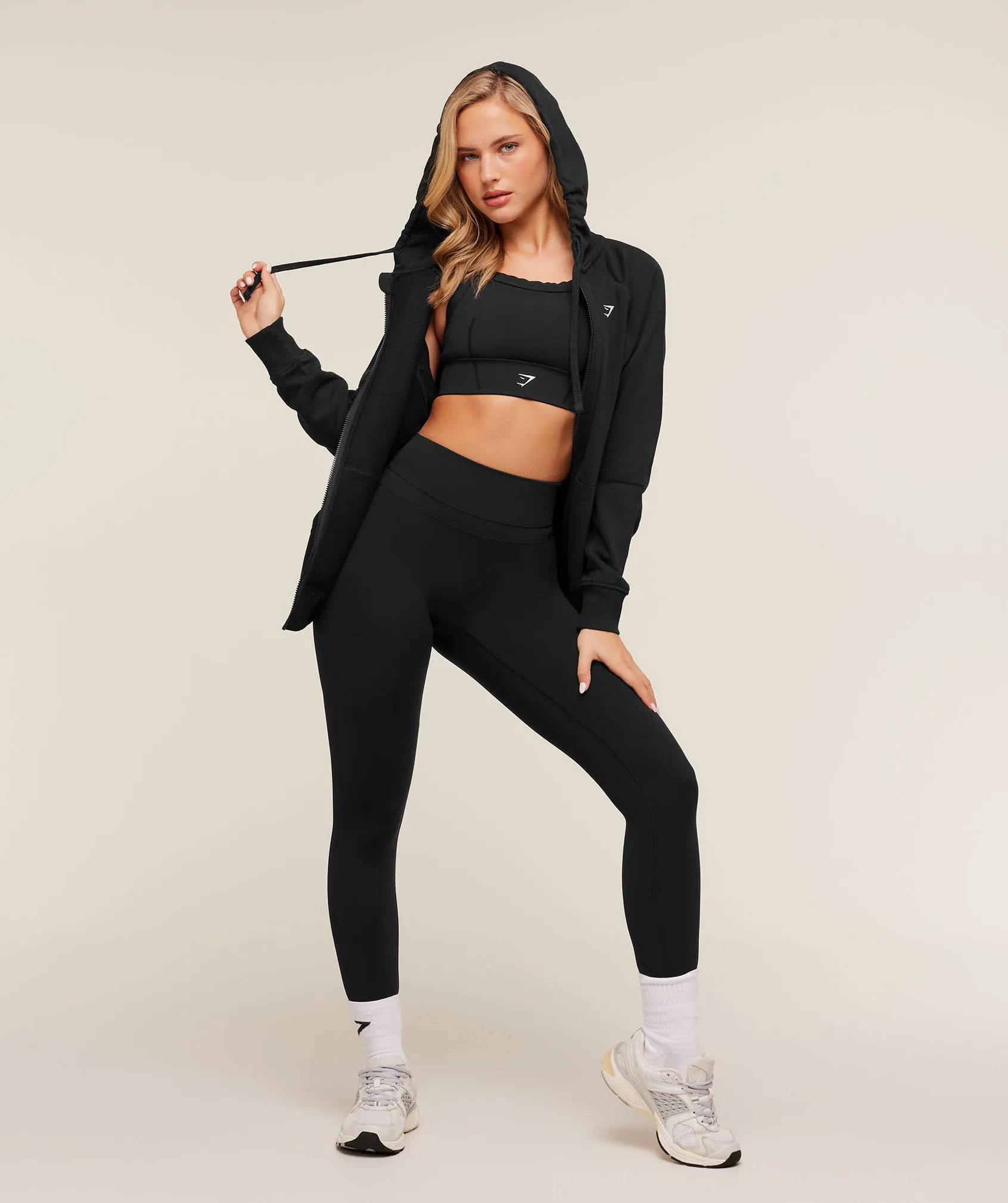 Gymshark Training Fleece Oversized Zip Hoodie - GS Black sold by Gymshark product image thumbnail 4
