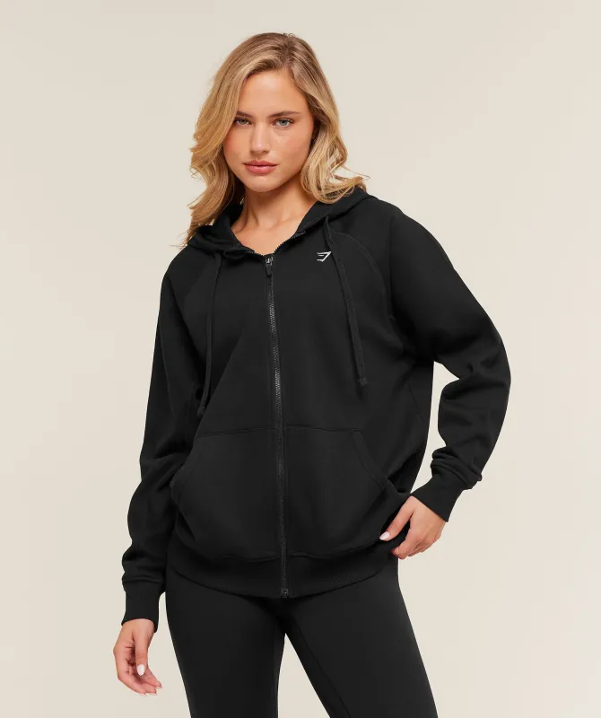 Gymshark Training Fleece Oversized Zip Hoodie - GS Black sold by Gymshark