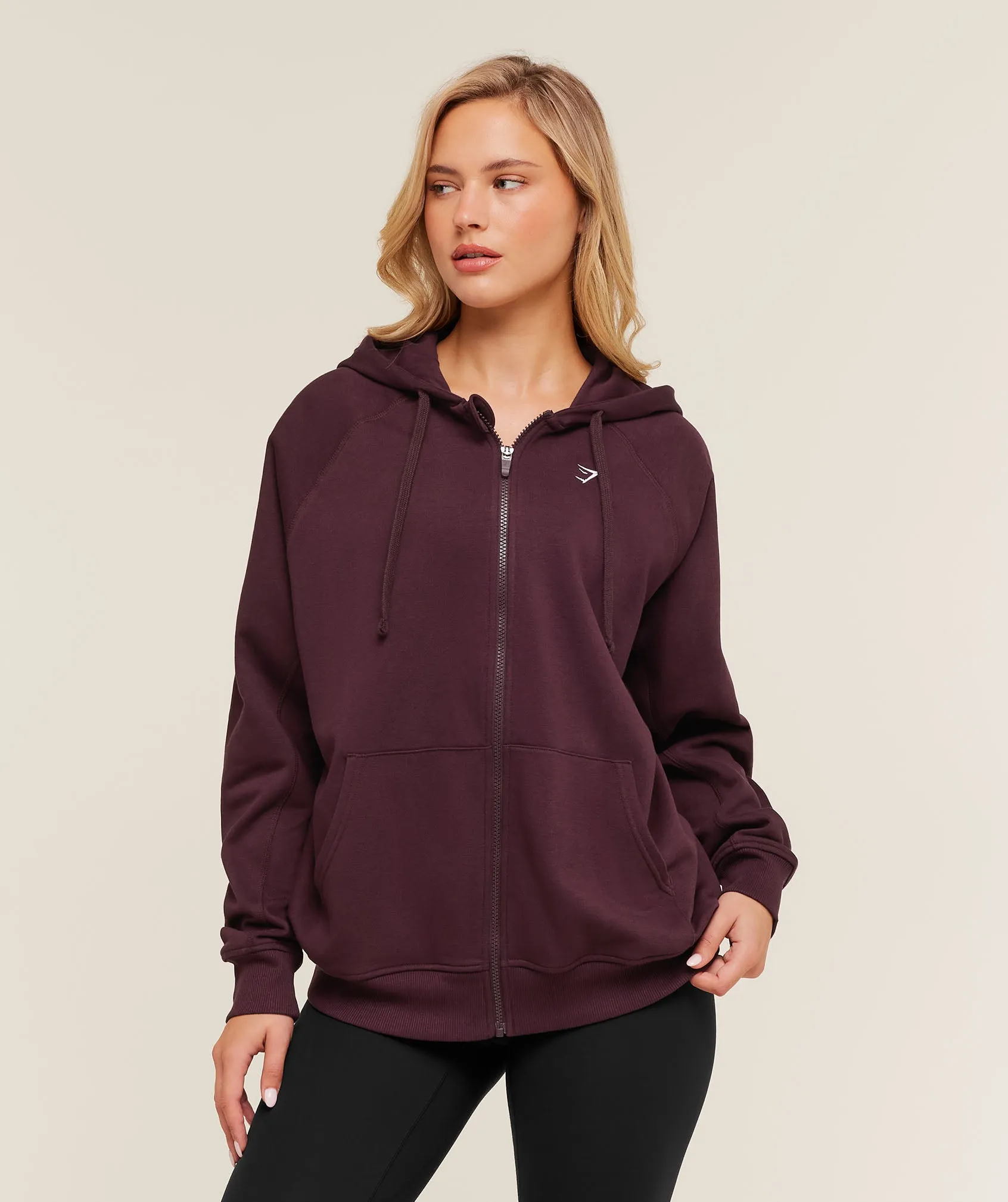 Gymshark Training Fleece Oversized Zip Hoodie - GS Cherry Purple sold by Gymshark