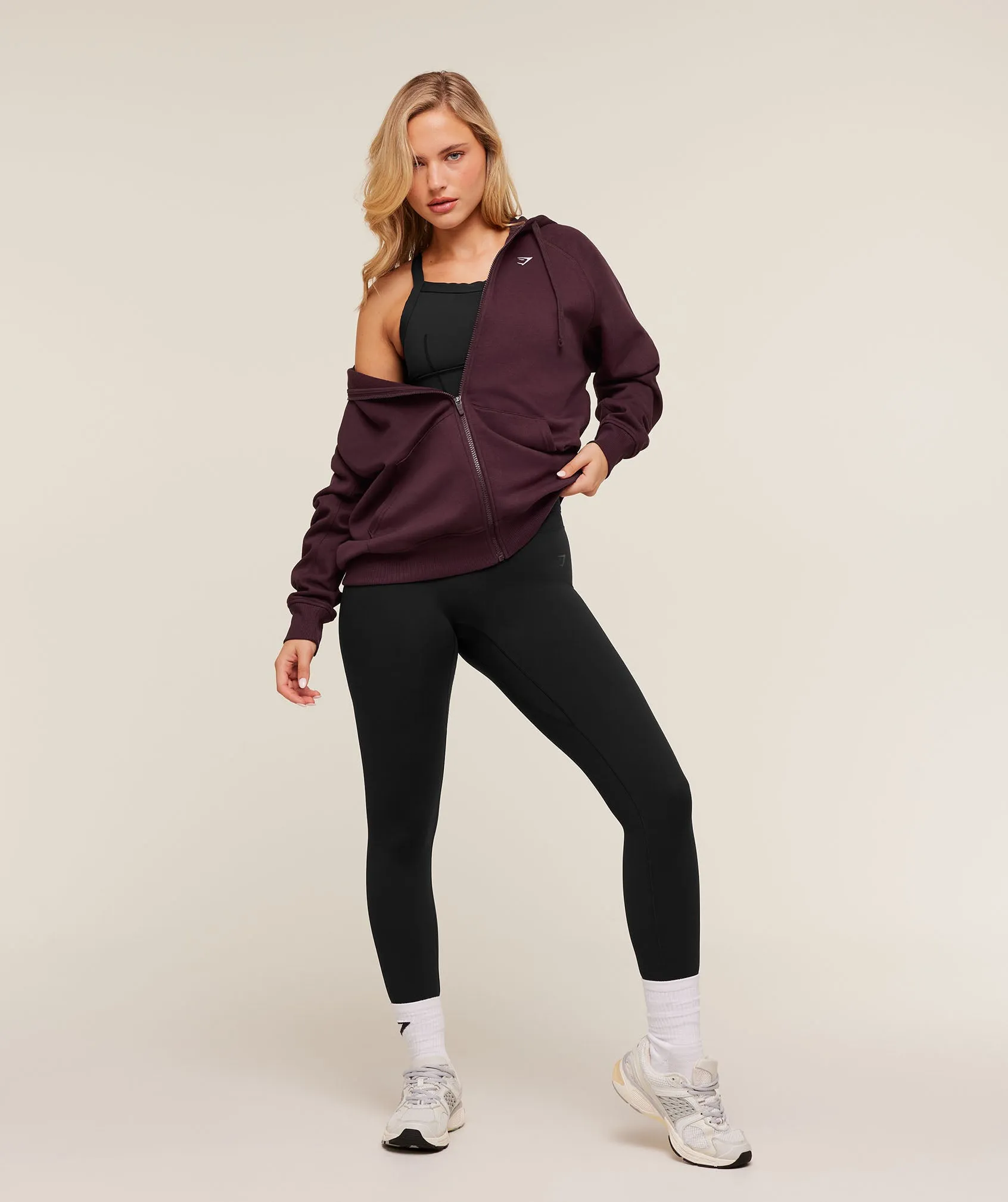 Gymshark Training Fleece Oversized Zip Hoodie - GS Cherry Purple sold by Gymshark product image thumbnail 4