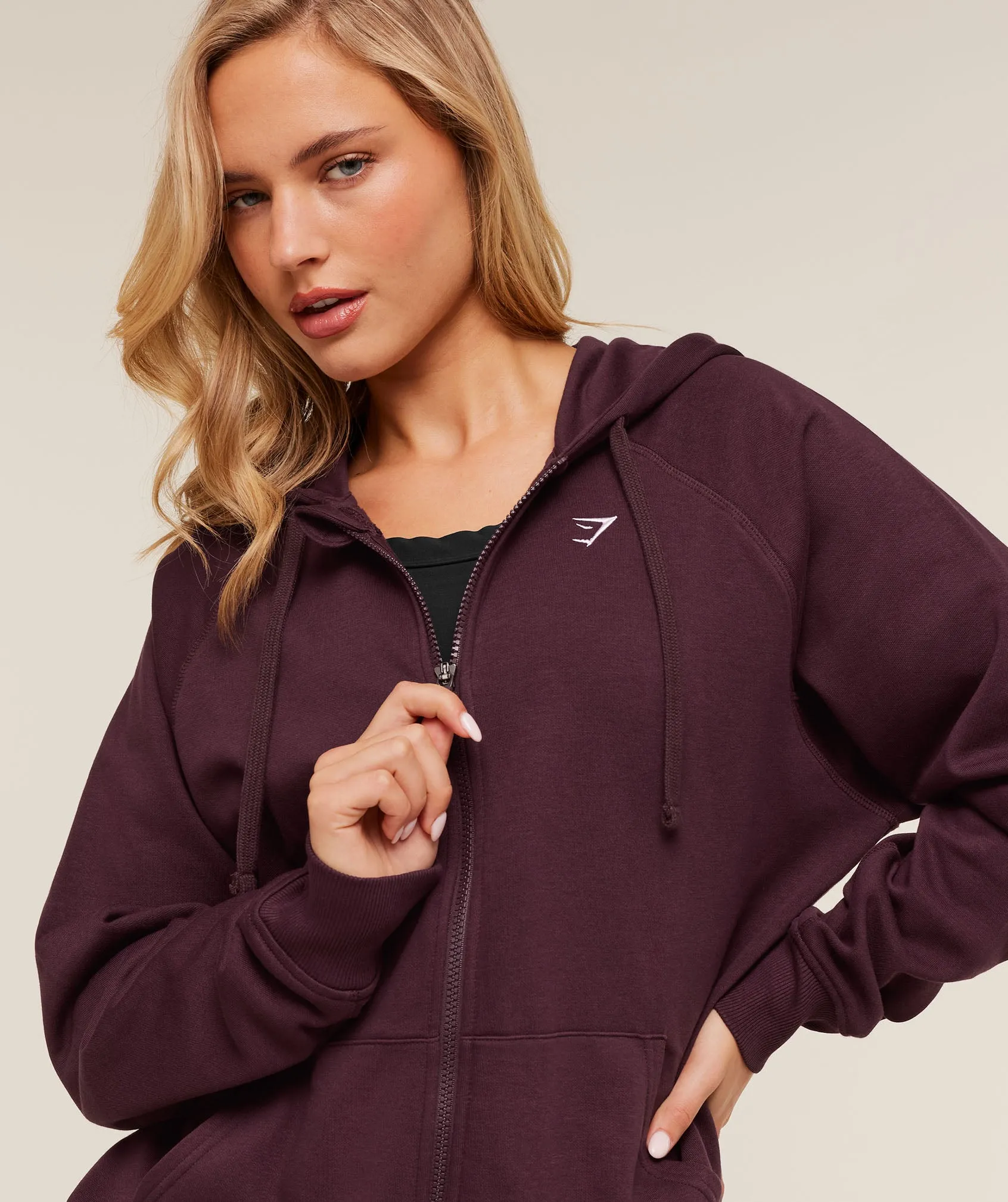 Gymshark Training Fleece Oversized Zip Hoodie - GS Cherry Purple sold by Gymshark product image thumbnail 5