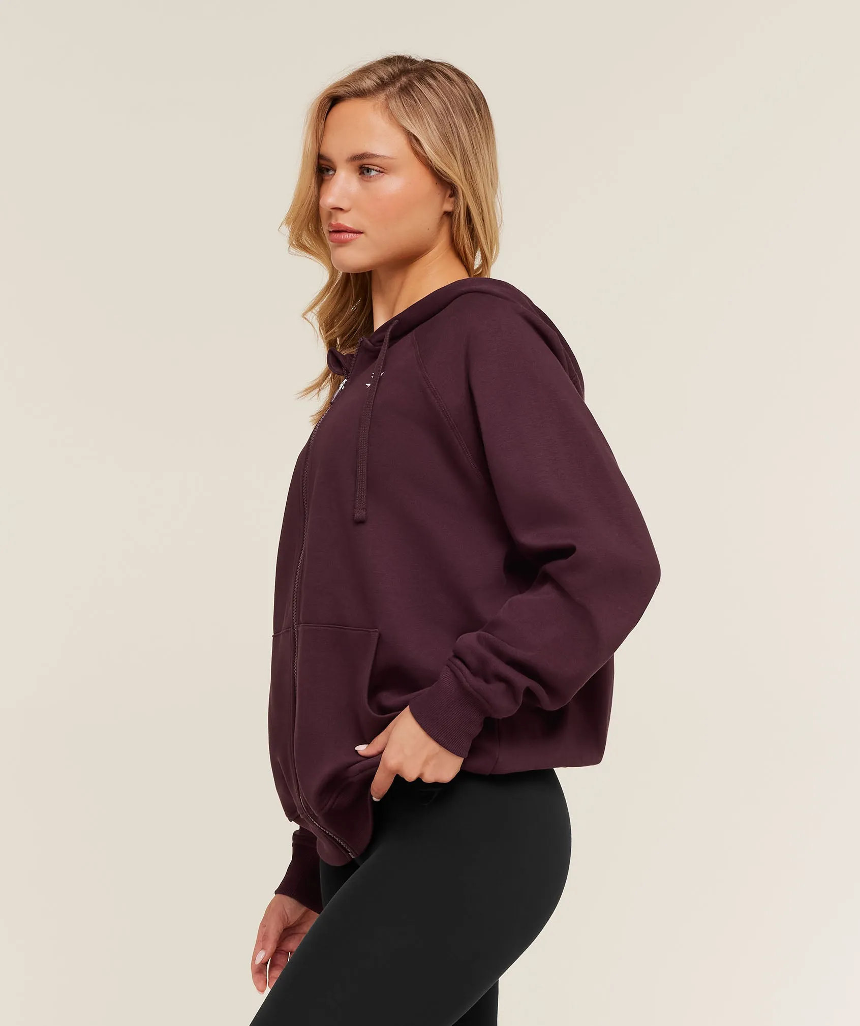 Gymshark Training Fleece Oversized Zip Hoodie - GS Cherry Purple sold by Gymshark product image thumbnail 3