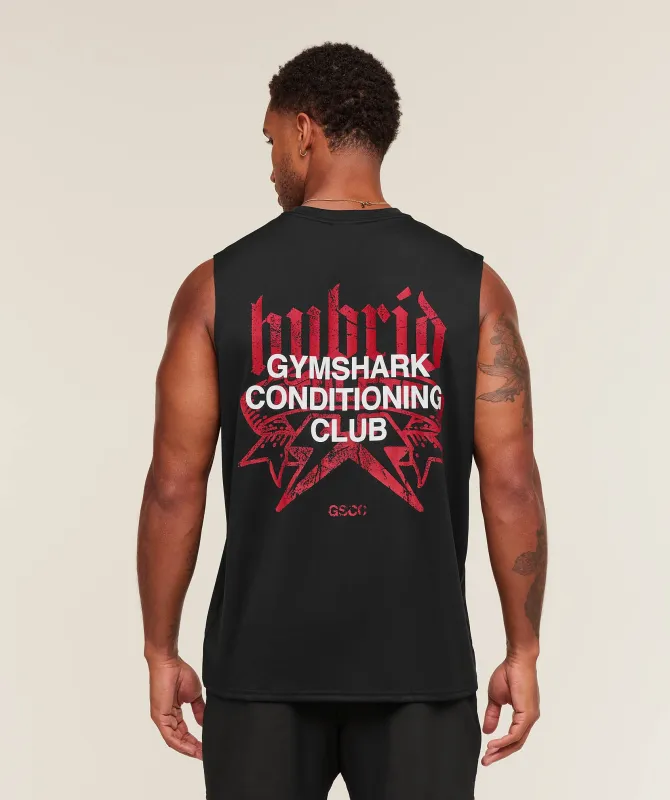 Gymshark Hybrid Graphic Tank - Black sold by Gymshark