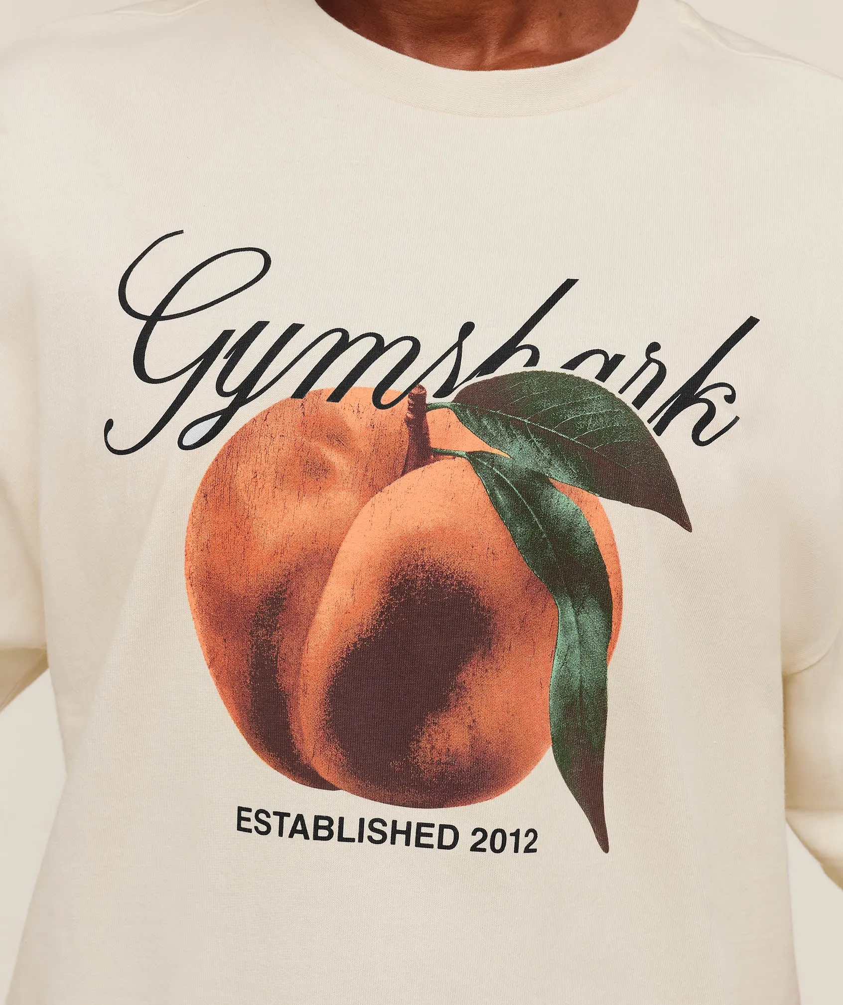 Gymshark Juicy Peach Short Sleeve T-Shirt - Oat White sold by Gymshark product image thumbnail 5