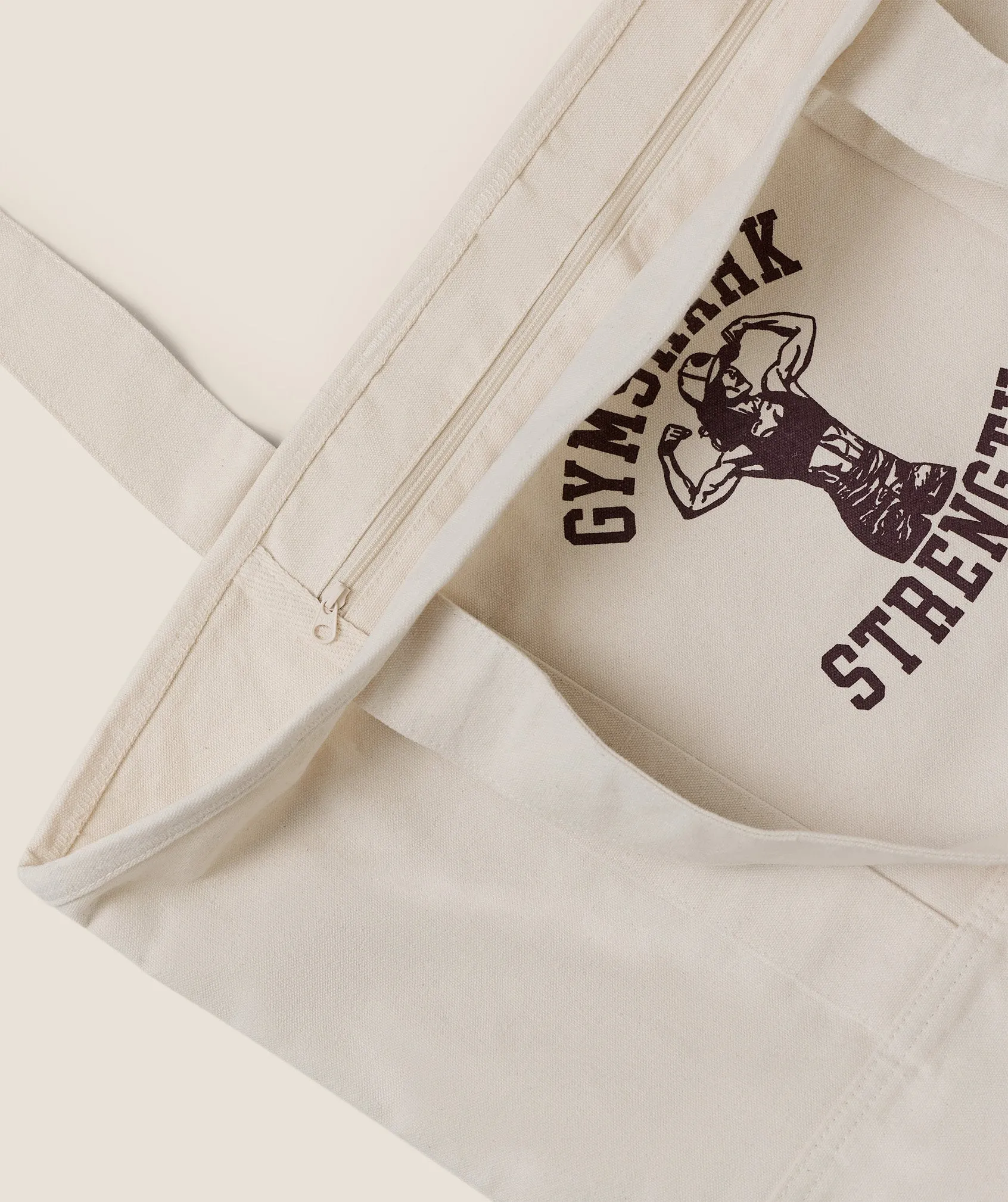Gymshark Strength Graphic Tote Bag - Ecru White sold by Gymshark product image thumbnail 4