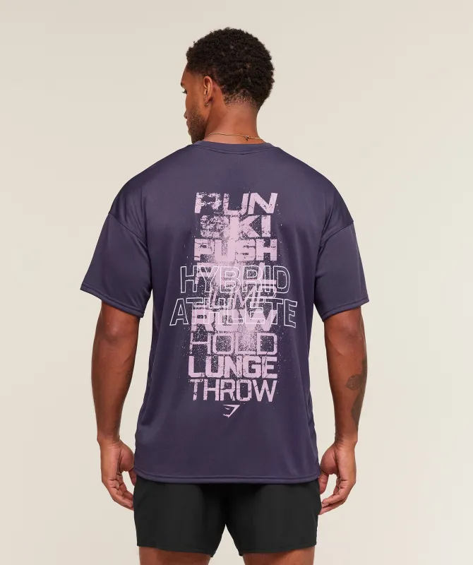 Gymshark Hybrid Athlete T-Shirt - Midnight Purple sold by Gymshark