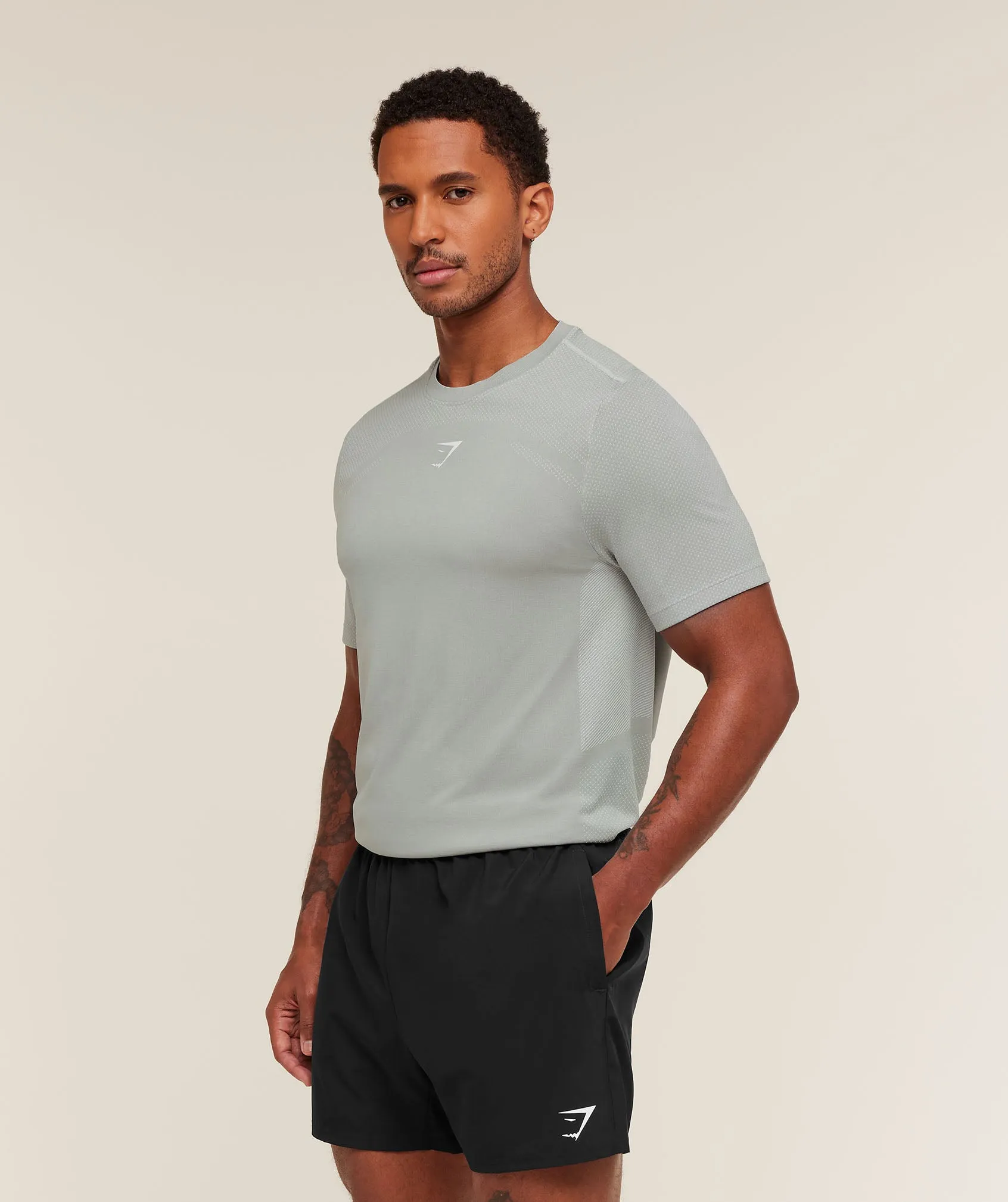 Gymshark Lightweight Seamless T-Shirt - Denim Grey/Light Grey sold by Gymshark product image thumbnail 4