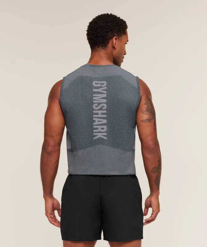 Gymshark Lightweight Seamless Tank - Iron Blue/Dark Grey sold by Gymshark