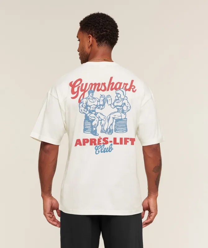 Gymshark Après-Lift Club T-Shirt - Soft White sold by Gymshark