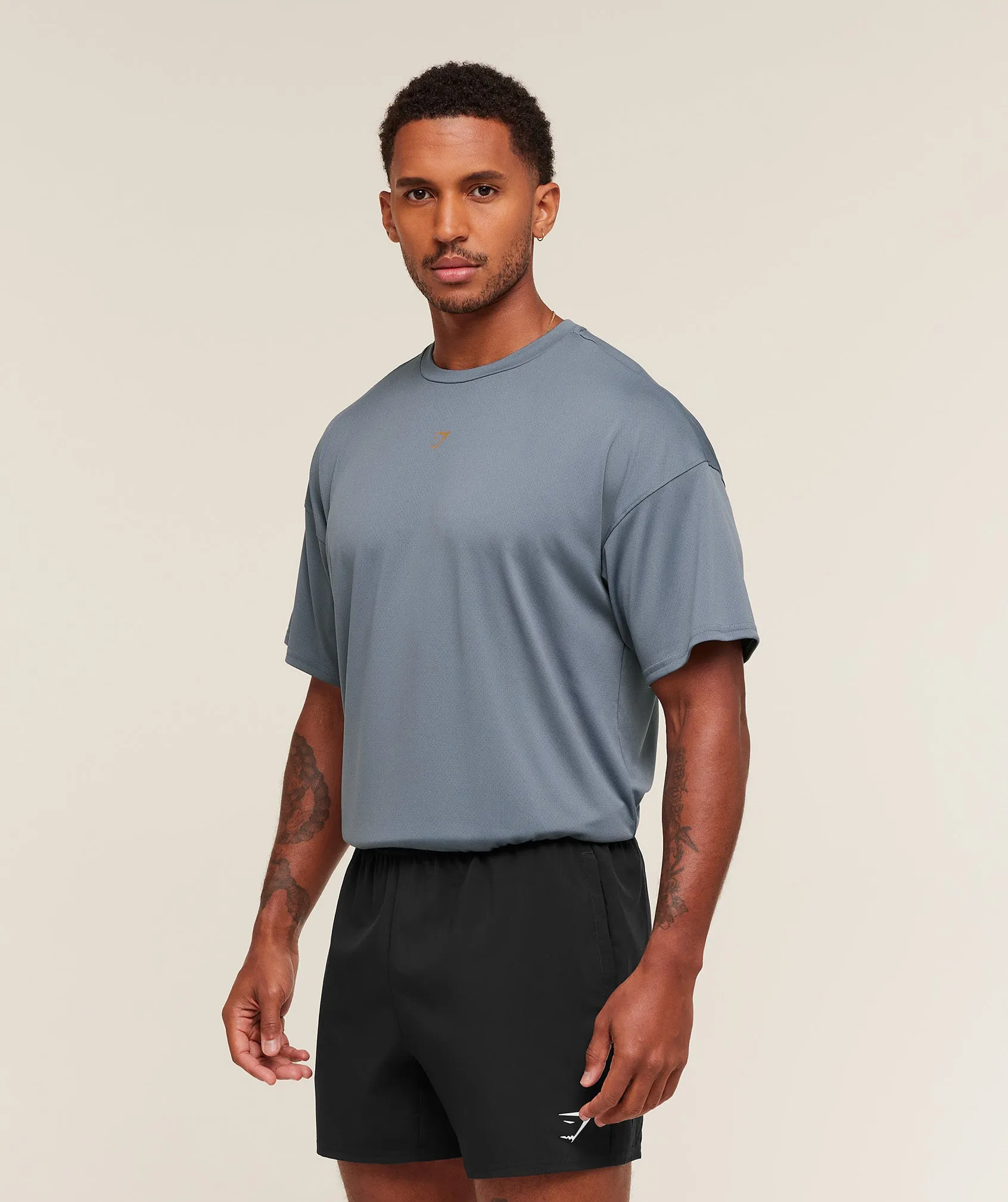 Gymshark Hybrid Graphic T-Shirt - Iron Blue sold by Gymshark product image thumbnail 3