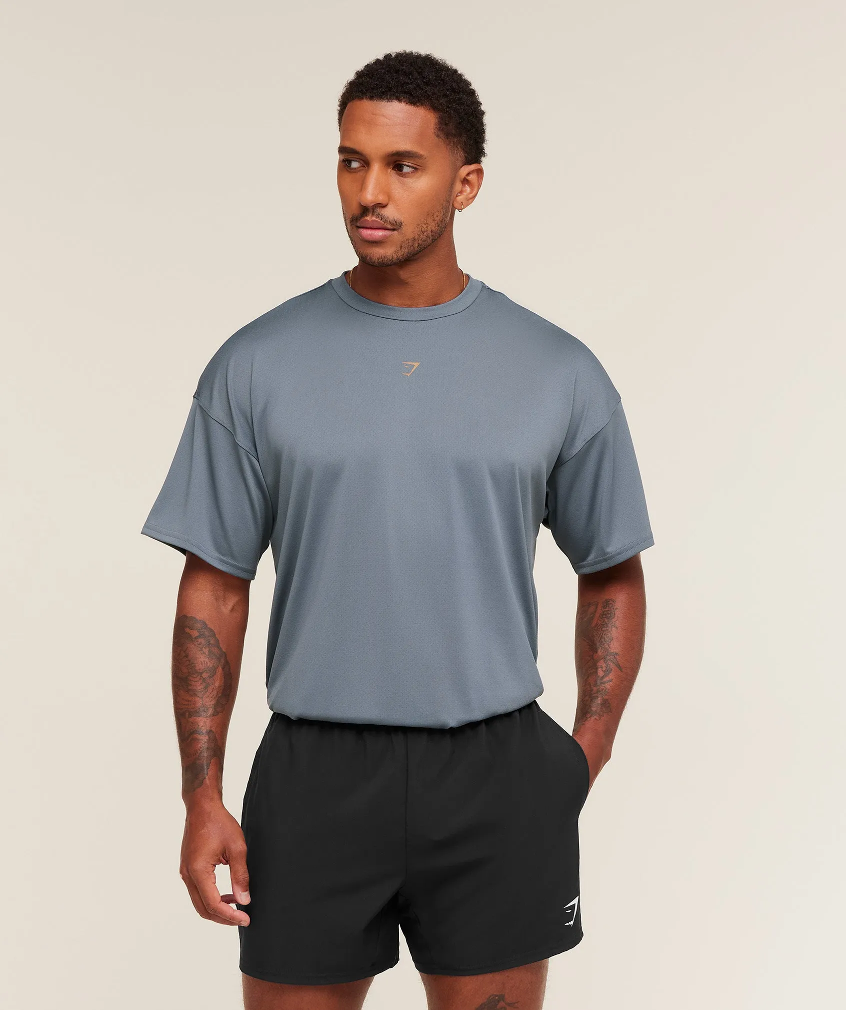 Gymshark Hybrid Graphic T-Shirt - Iron Blue sold by Gymshark product image thumbnail 2