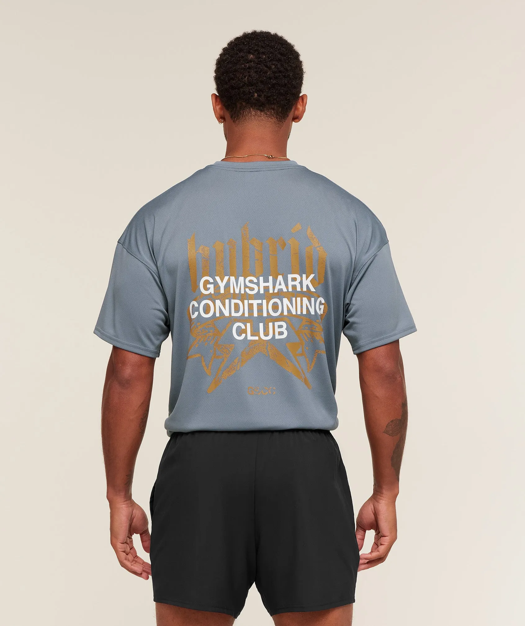 Gymshark Hybrid Graphic T-Shirt - Iron Blue sold by Gymshark product image thumbnail 5