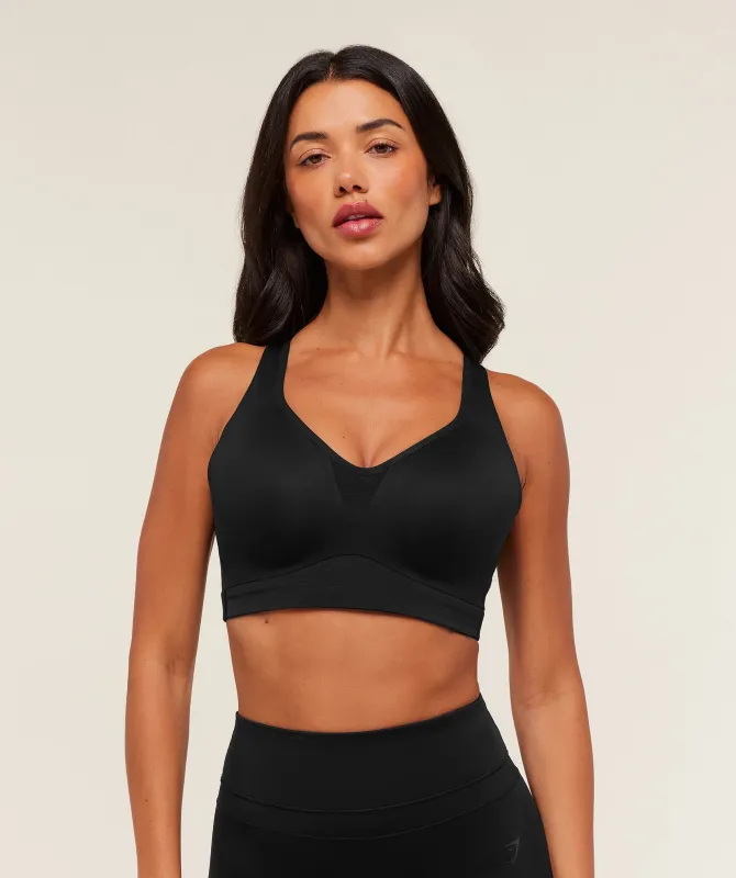 Gymshark High Support V-Neck Sports Bra - Black sold by Gymshark