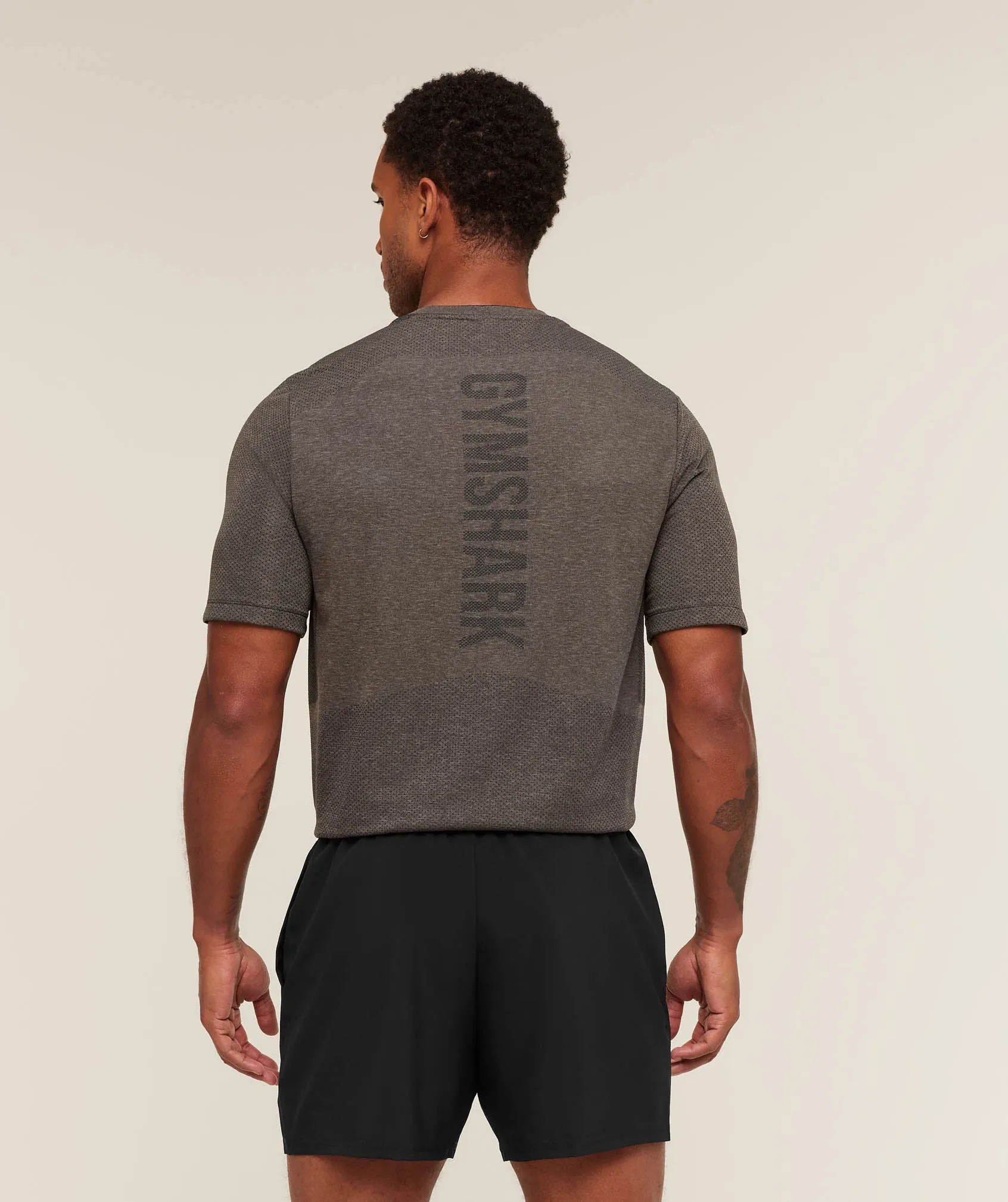 Gymshark Lightweight Seamless T-Shirt - Archive Brown/Cement Brown sold by Gymshark product image thumbnail 4