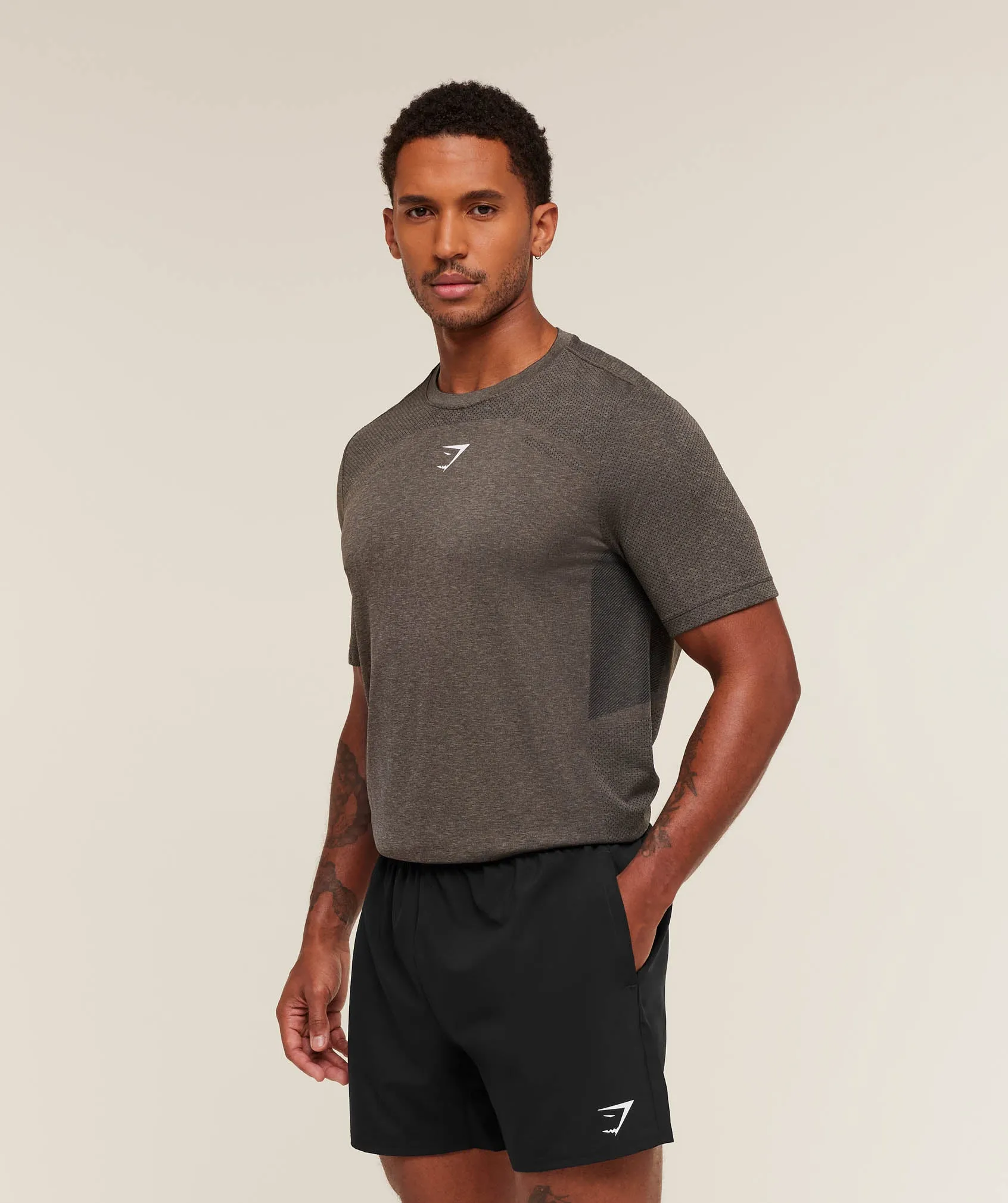 Gymshark Lightweight Seamless T-Shirt - Archive Brown/Cement Brown sold by Gymshark product image thumbnail 5