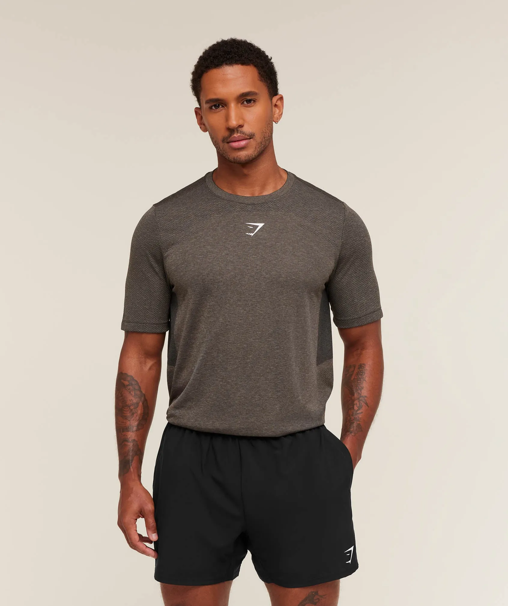 Gymshark Lightweight Seamless T-Shirt - Archive Brown/Cement Brown sold by Gymshark product image thumbnail 2