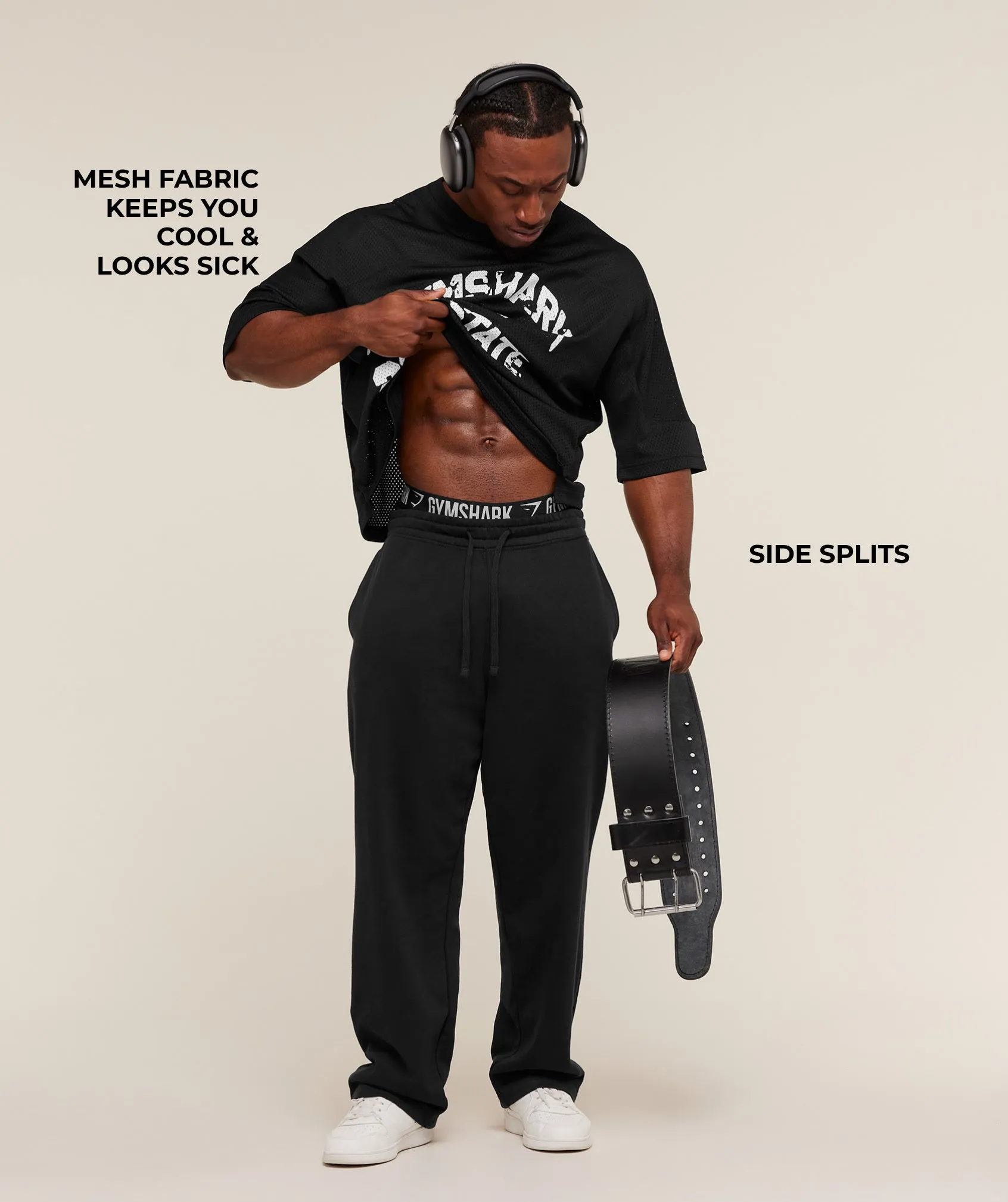 Gymshark Graphic Mesh Oversized T-Shirt - Black sold by Gymshark product image thumbnail 2