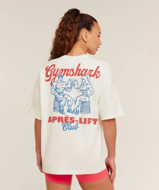 Gymshark Après-Lift Club Oversized T-Shirt - GS Soft White sold by Gymshark