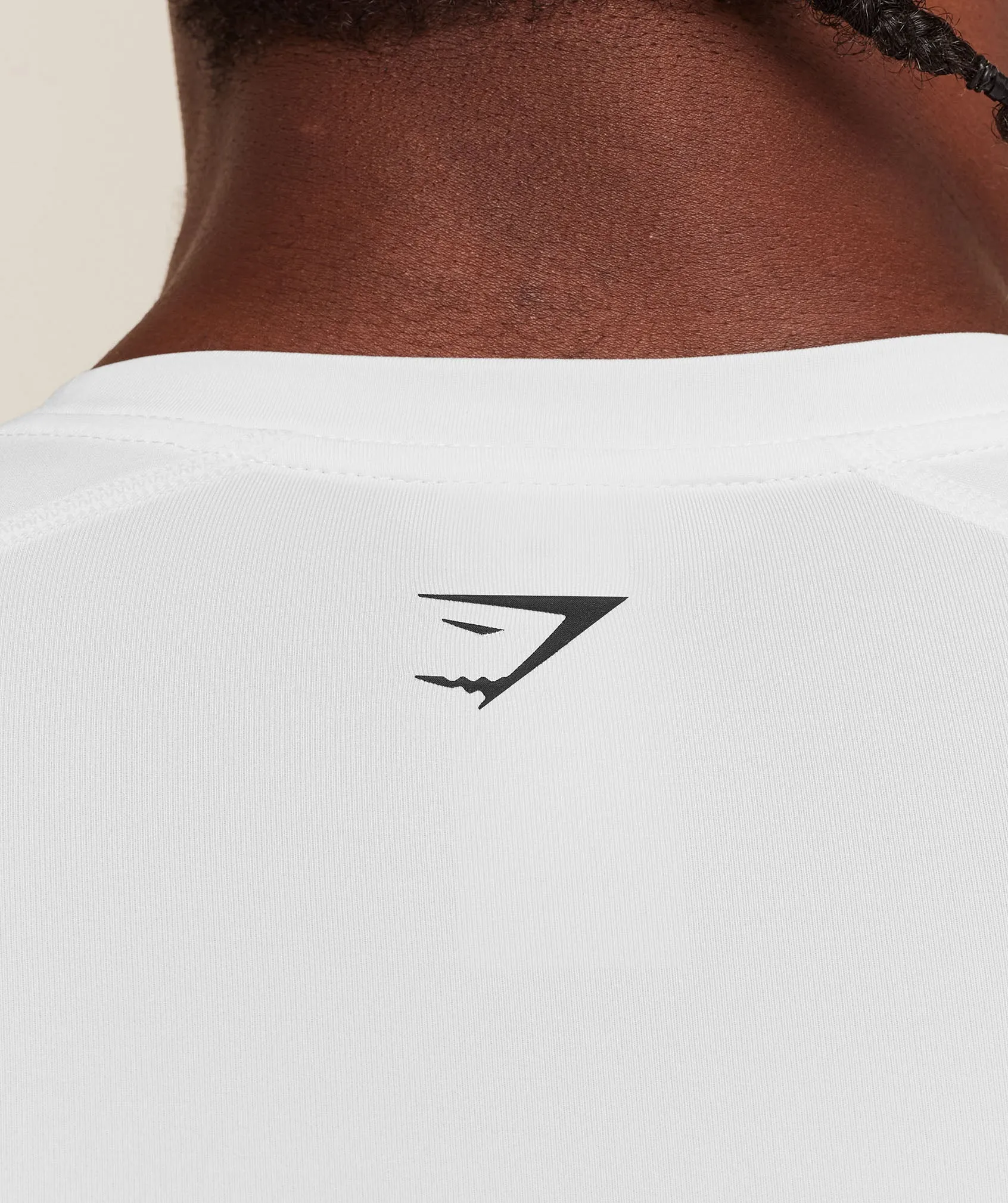 Gymshark Outline Graphic Long Sleeve Baselayer - White sold by Gymshark product image thumbnail 5