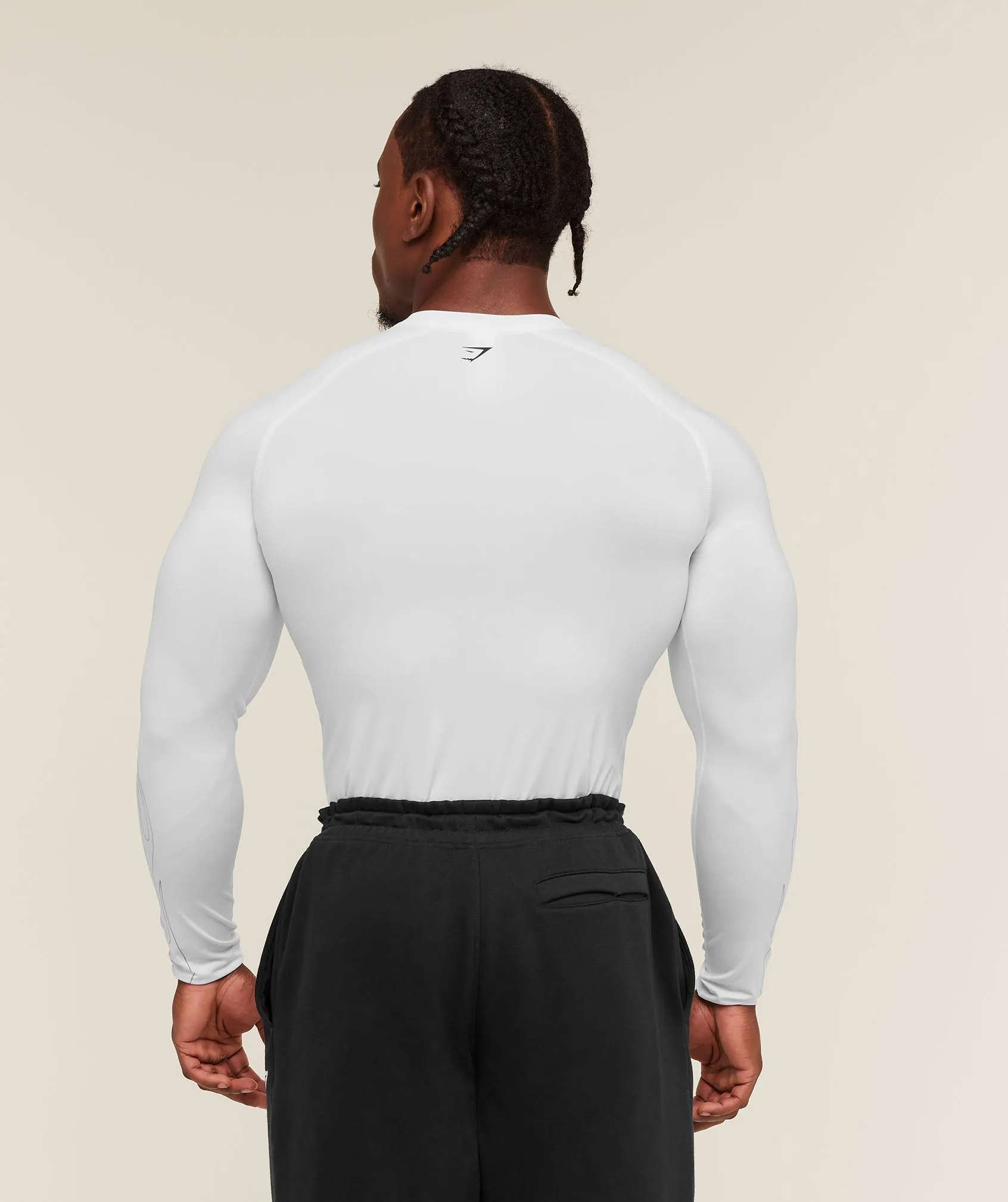 Gymshark Outline Graphic Long Sleeve Baselayer - White sold by Gymshark product image thumbnail 2