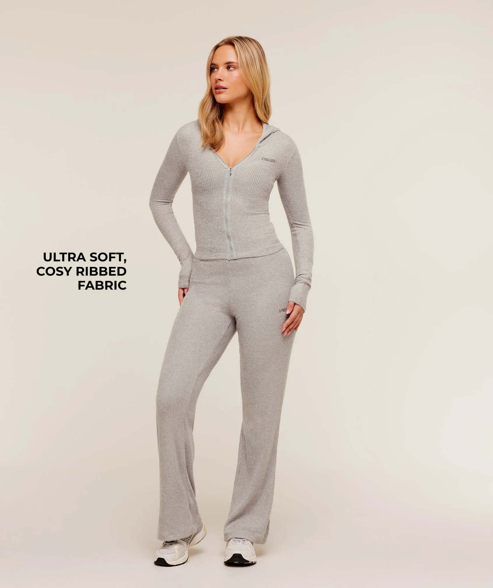 Gymshark SuperSoft Zip Through Hoodie - Light Grey Core Marl sold by Gymshark product image thumbnail 2