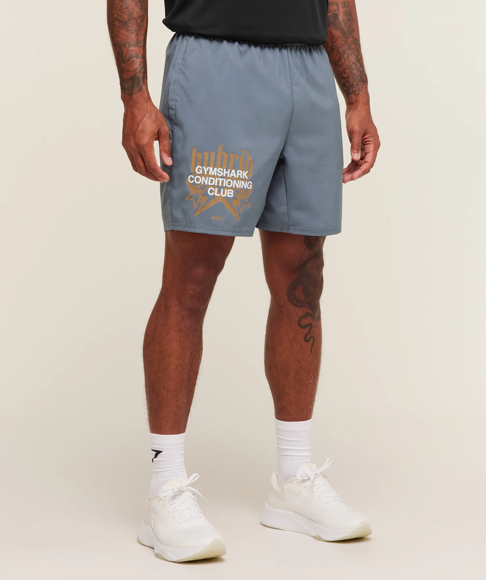 Gymshark Hybrid Graphic 7" Shorts - Iron Blue sold by Gymshark product image thumbnail 3