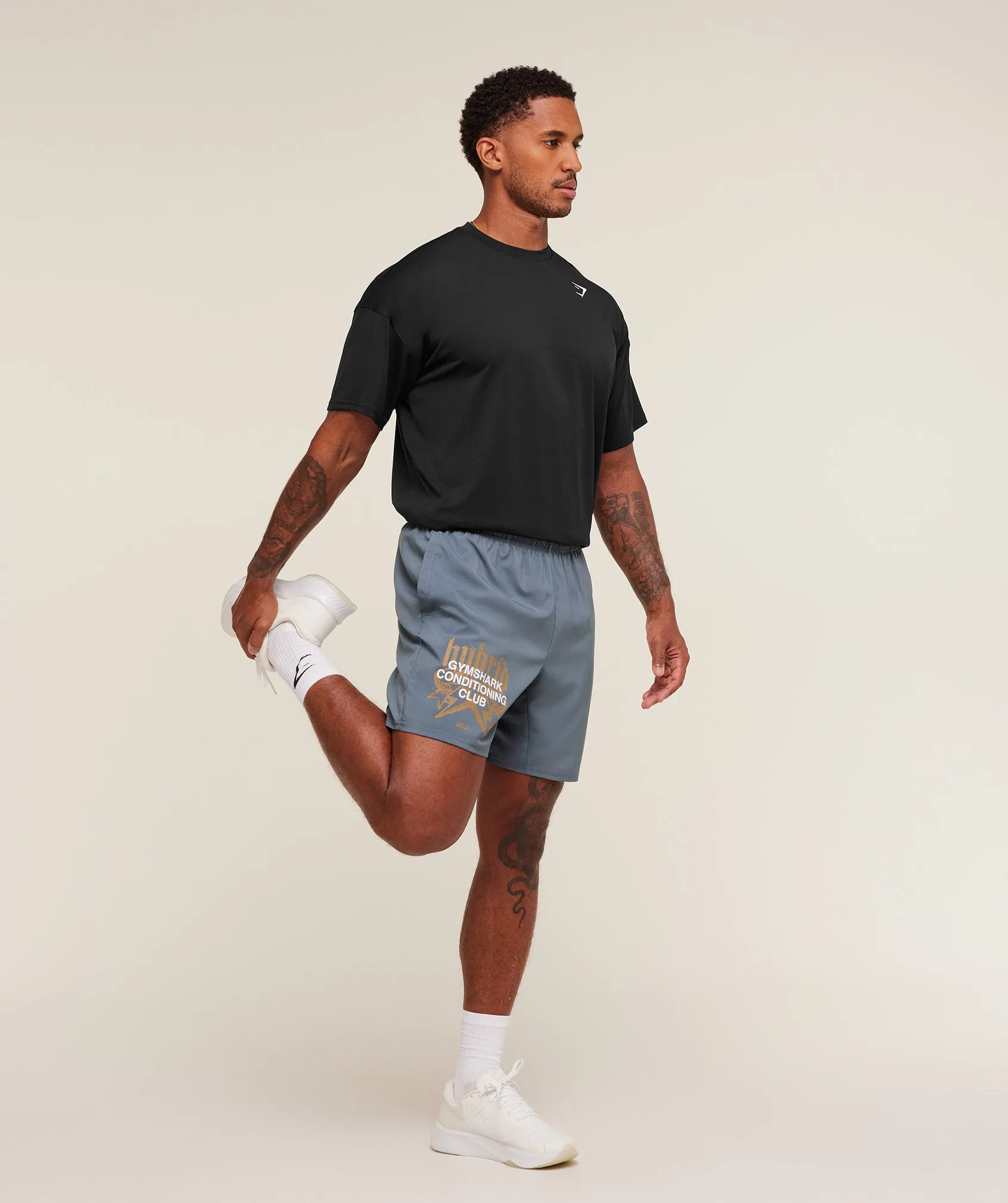 Gymshark Hybrid Graphic 7" Shorts - Iron Blue sold by Gymshark product image thumbnail 4