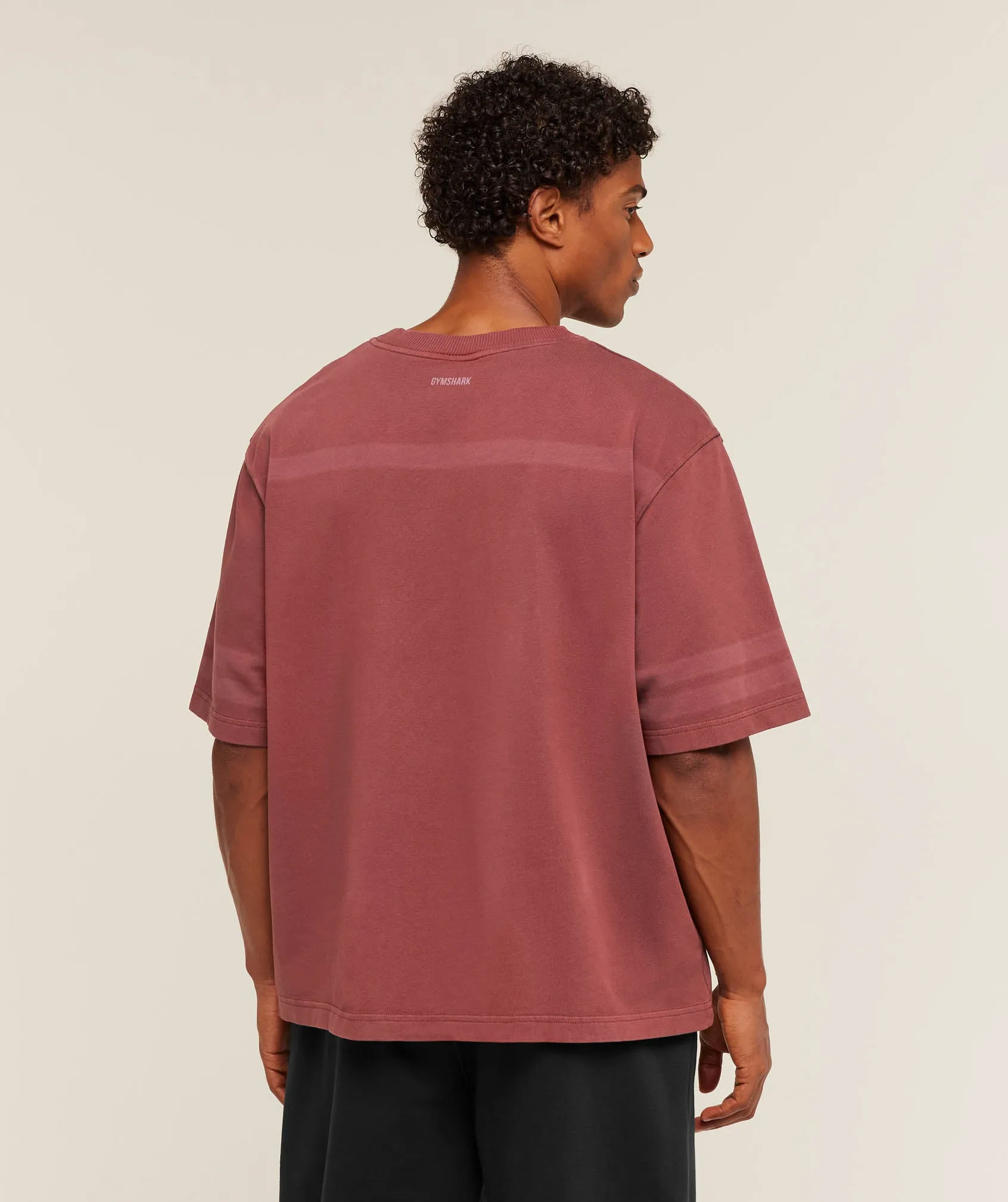 Gymshark Collegiate Washed Jersey T-Shirt - Burgundy Brown sold by Gymshark product image thumbnail 3