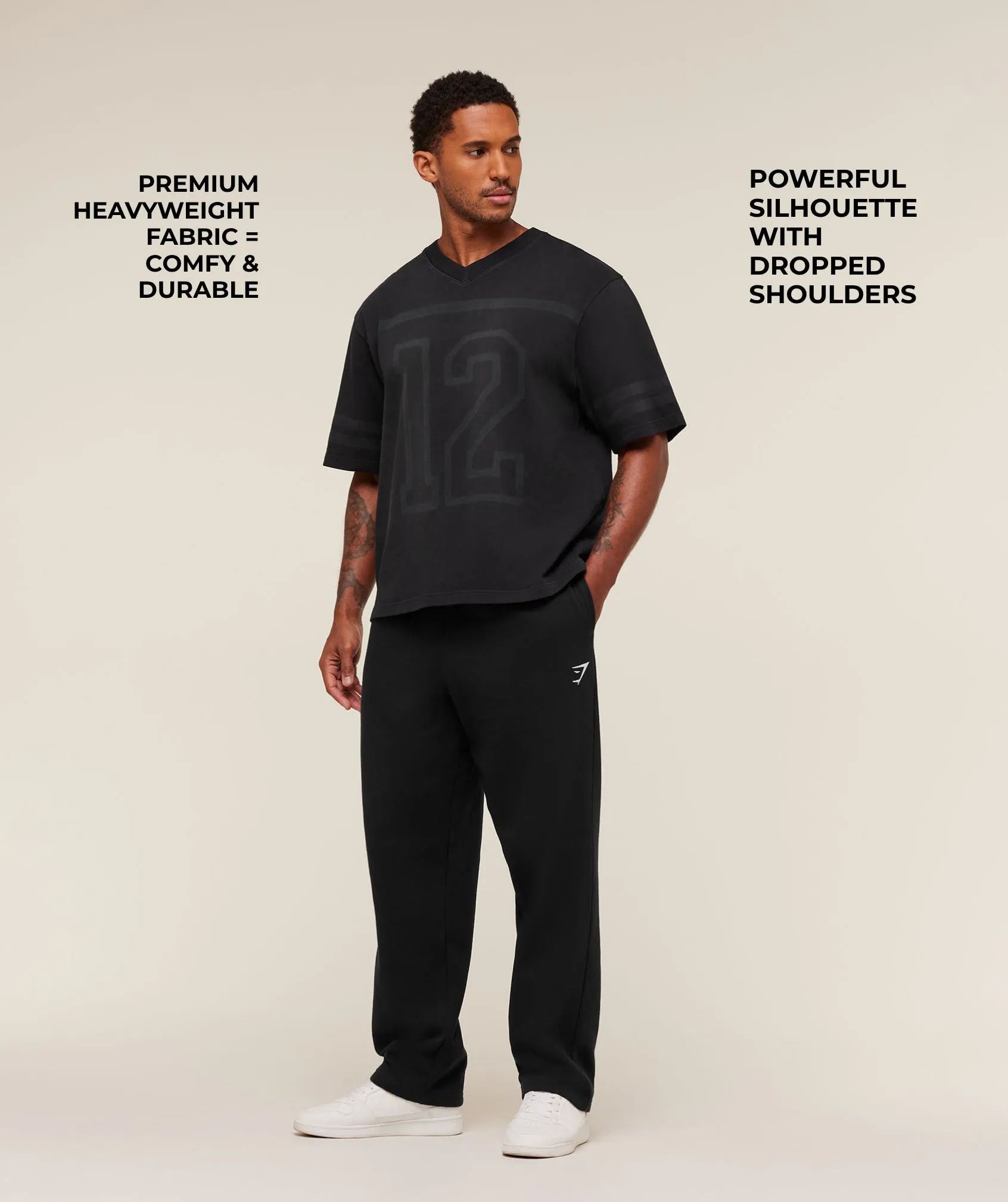 Gymshark Collegiate Washed Jersey T-Shirt - Black sold by Gymshark product image thumbnail 2