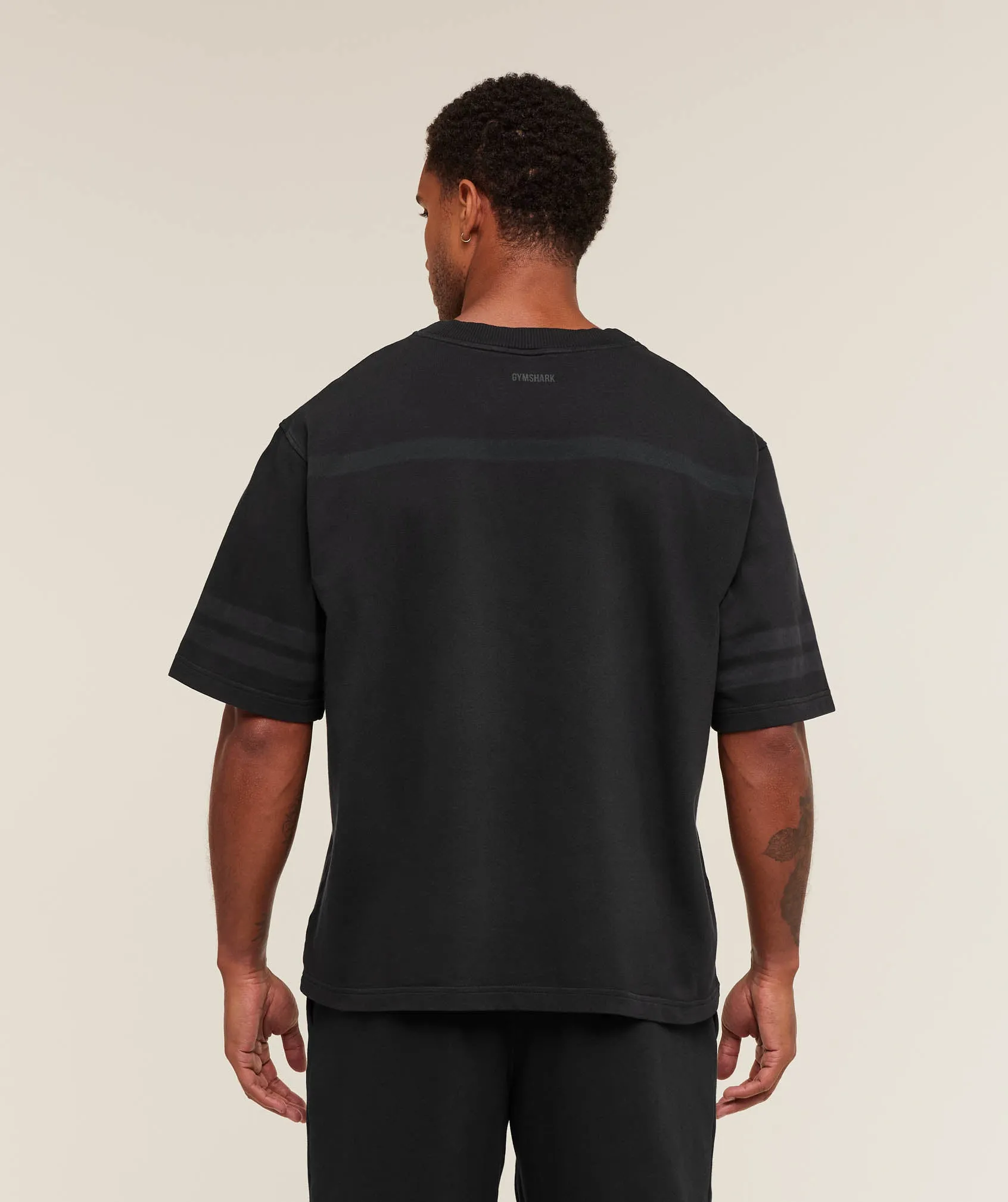 Gymshark Collegiate Washed Jersey T-Shirt - Black sold by Gymshark product image thumbnail 3