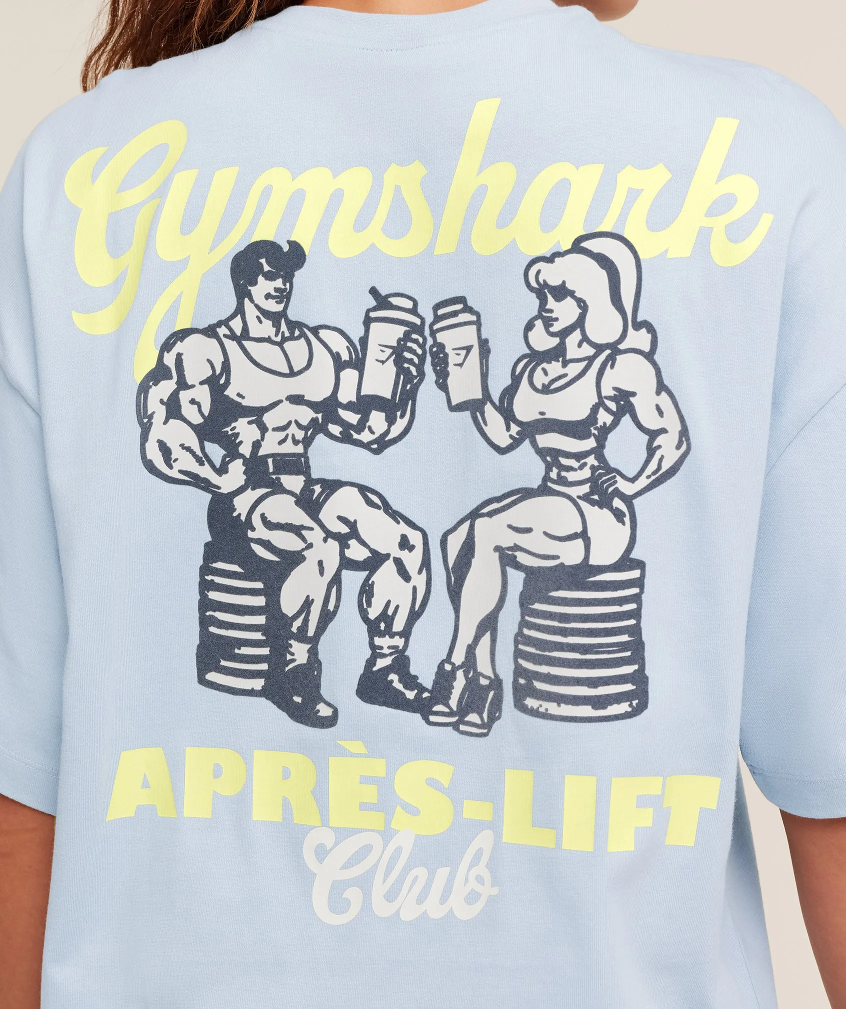 Gymshark Après-Lift Club Oversized T-Shirt - GS Smoke Blue sold by Gymshark product image thumbnail 4