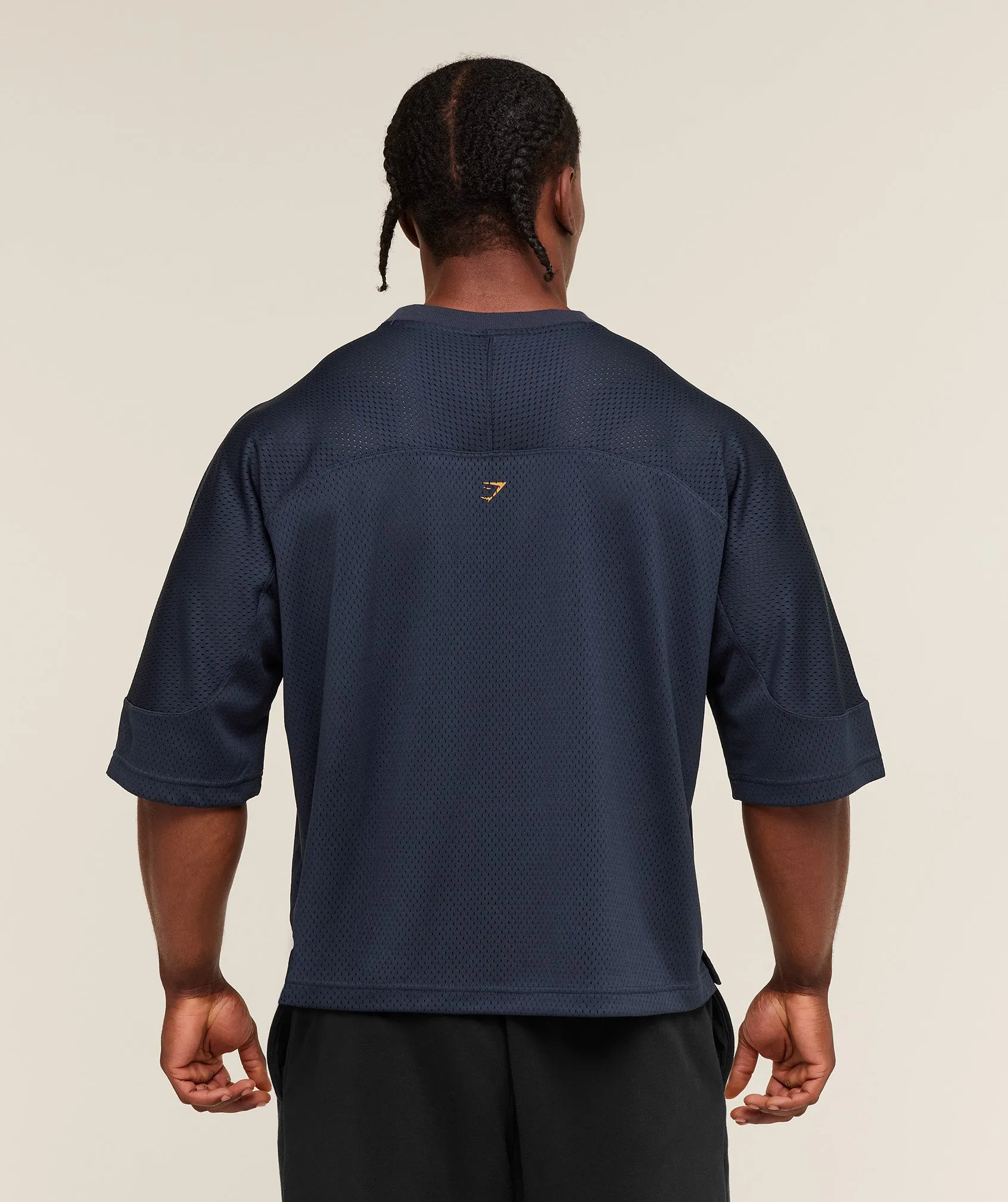 Gymshark Graphic Mesh Oversized T-Shirt - Heavy Blue sold by Gymshark product image thumbnail 3
