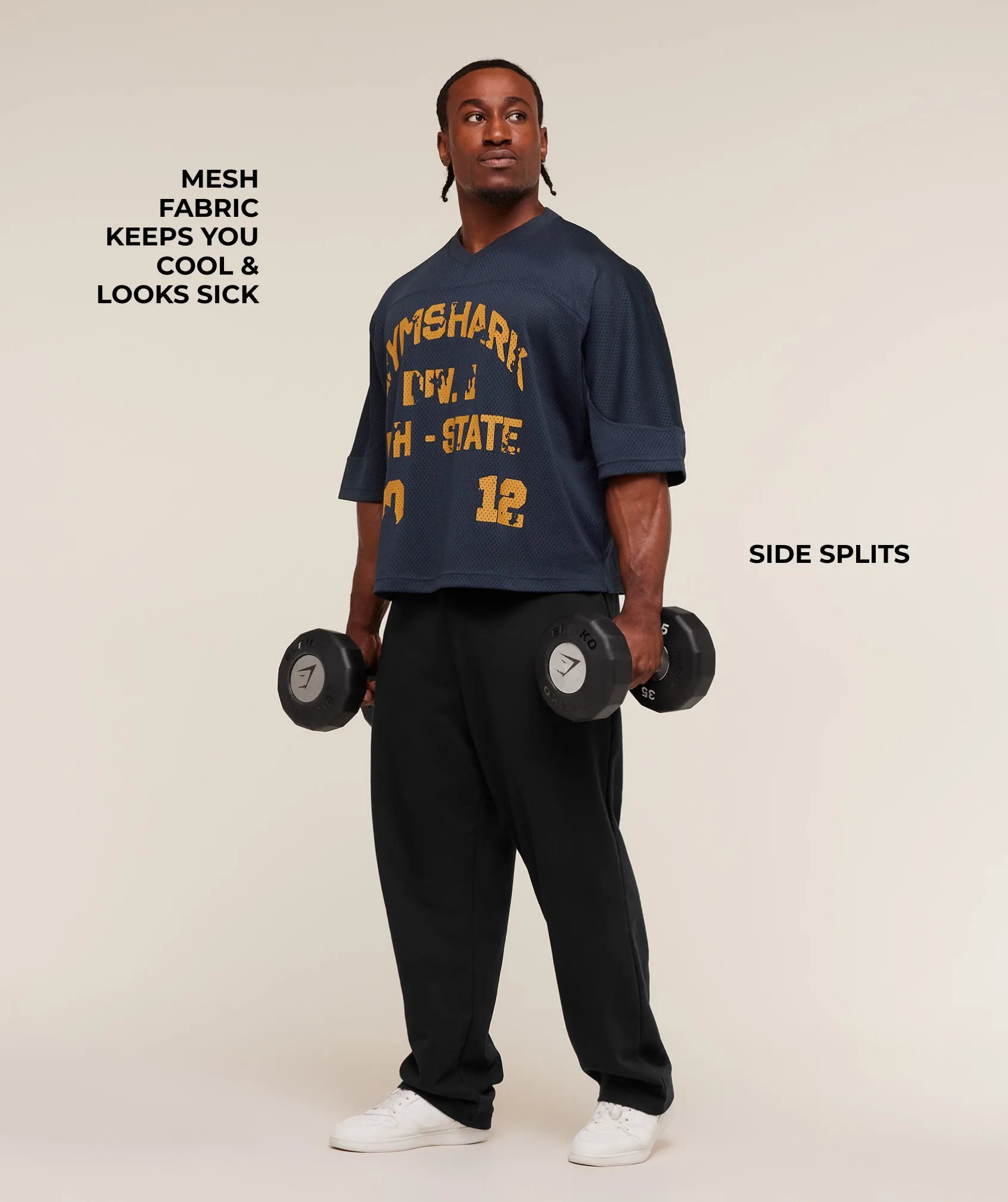 Gymshark Graphic Mesh Oversized T-Shirt - Heavy Blue sold by Gymshark product image thumbnail 2