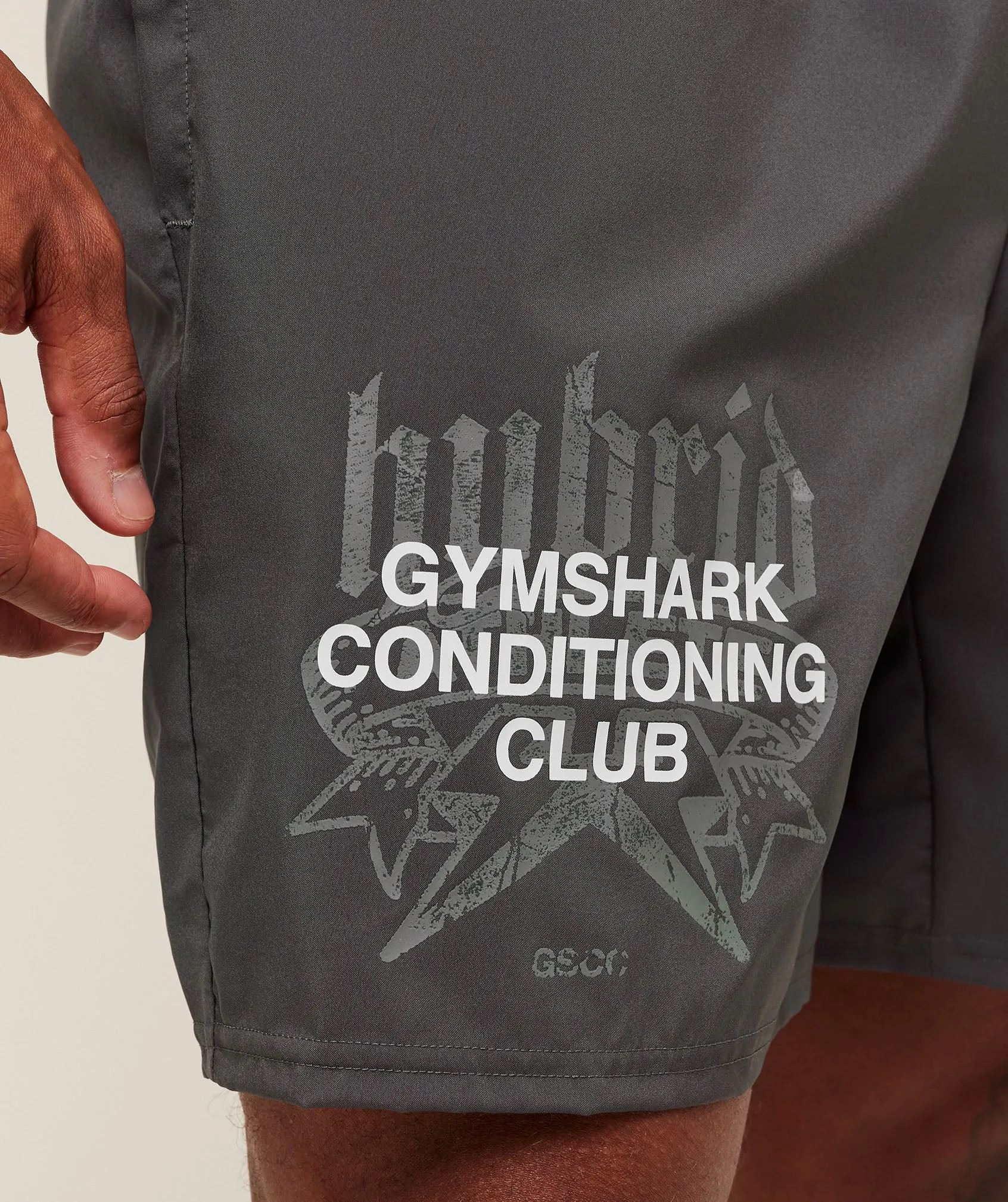 Gymshark Hybrid Graphic 7" Shorts - Onyx Grey sold by Gymshark product image thumbnail 5