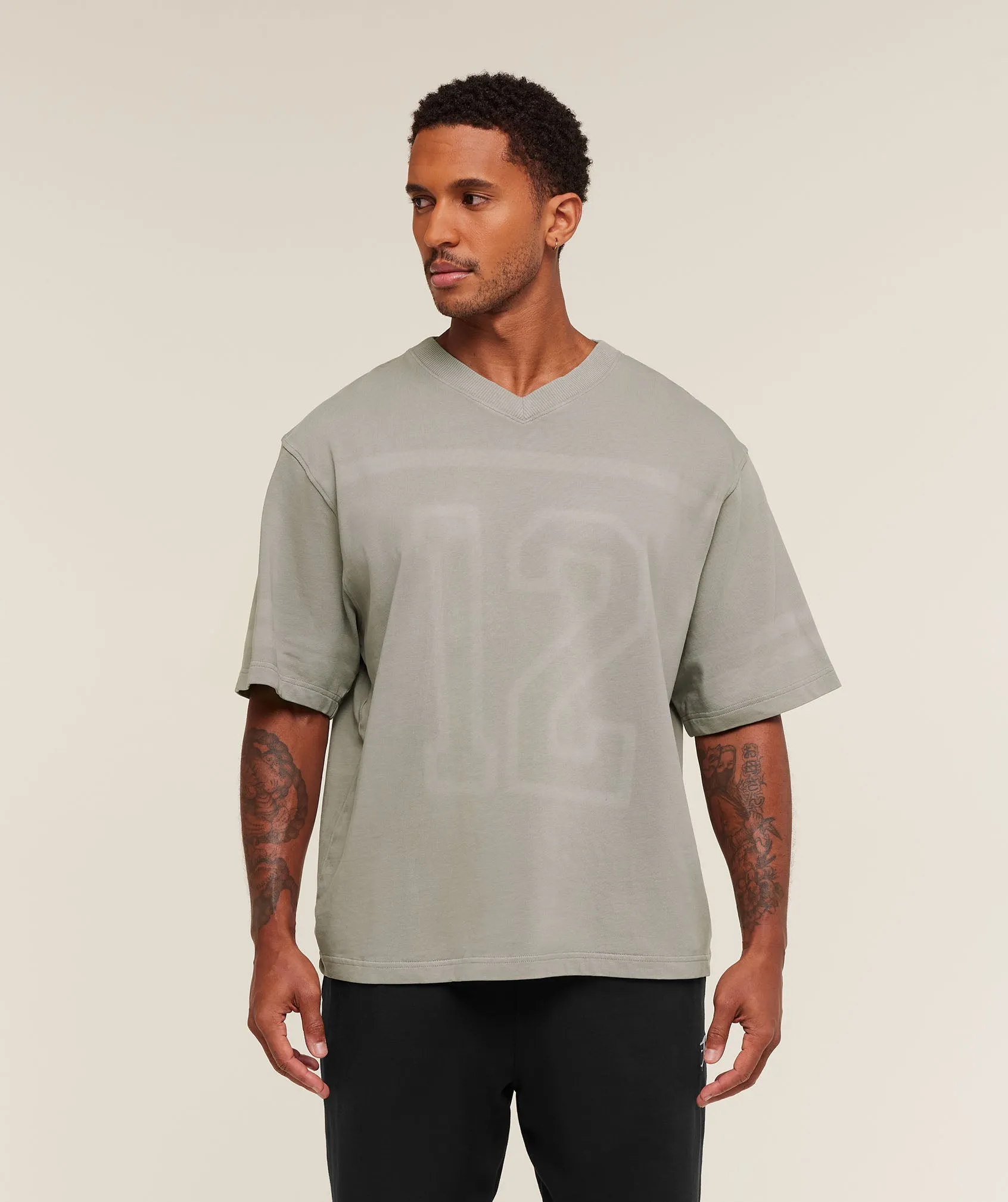 Gymshark Collegiate Washed Jersey T-Shirt - Smokey Grey sold by Gymshark