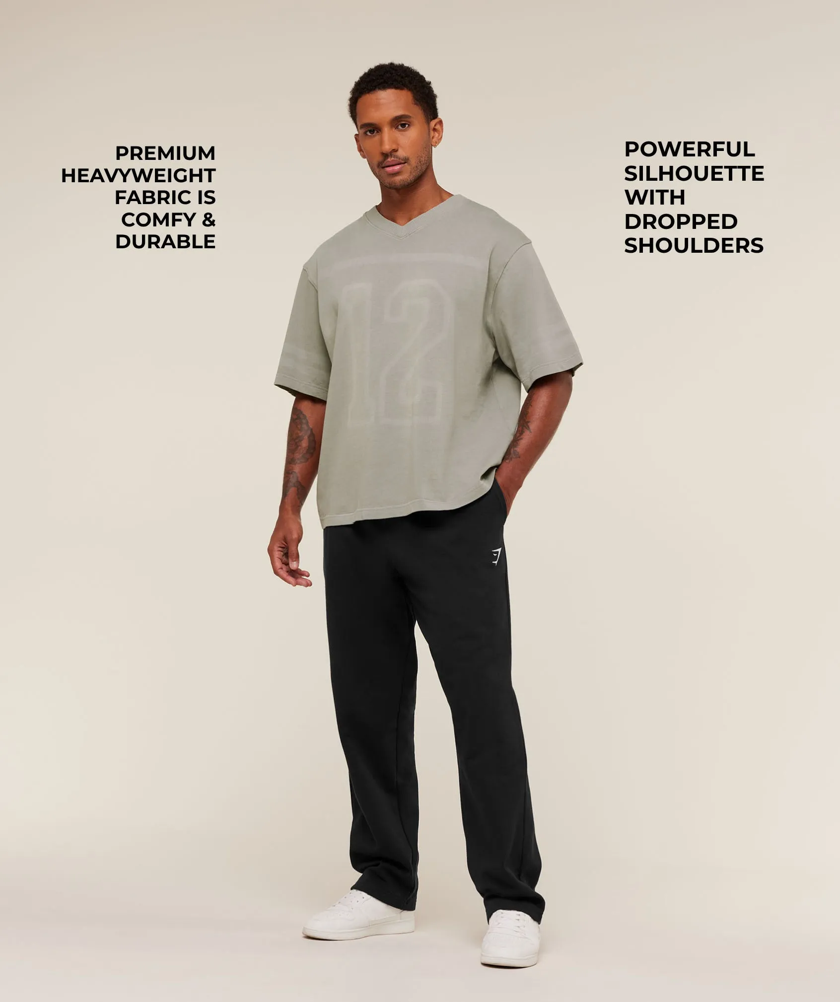 Gymshark Collegiate Washed Jersey T-Shirt - Smokey Grey sold by Gymshark product image thumbnail 2