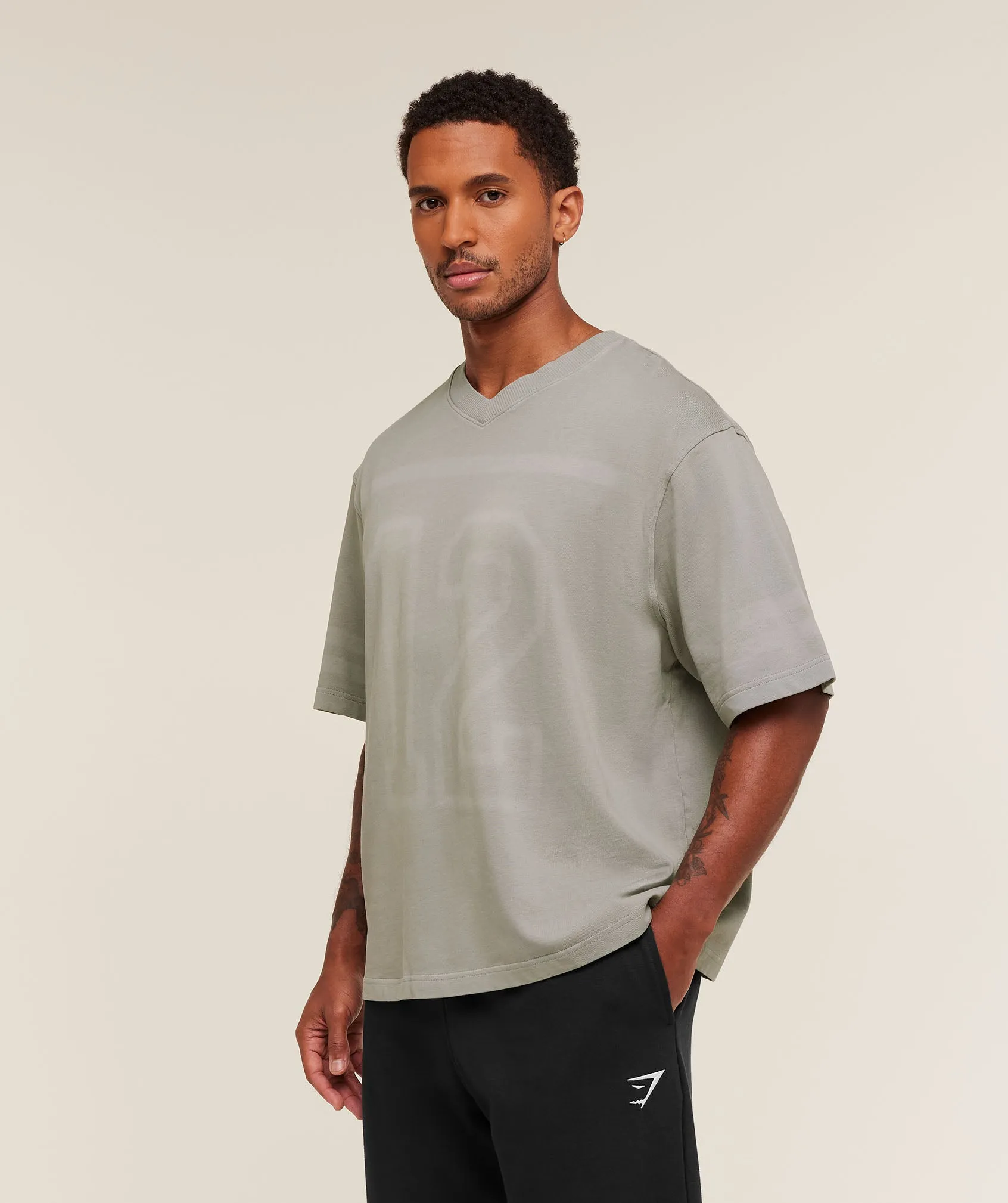 Gymshark Collegiate Washed Jersey T-Shirt - Smokey Grey sold by Gymshark product image thumbnail 4