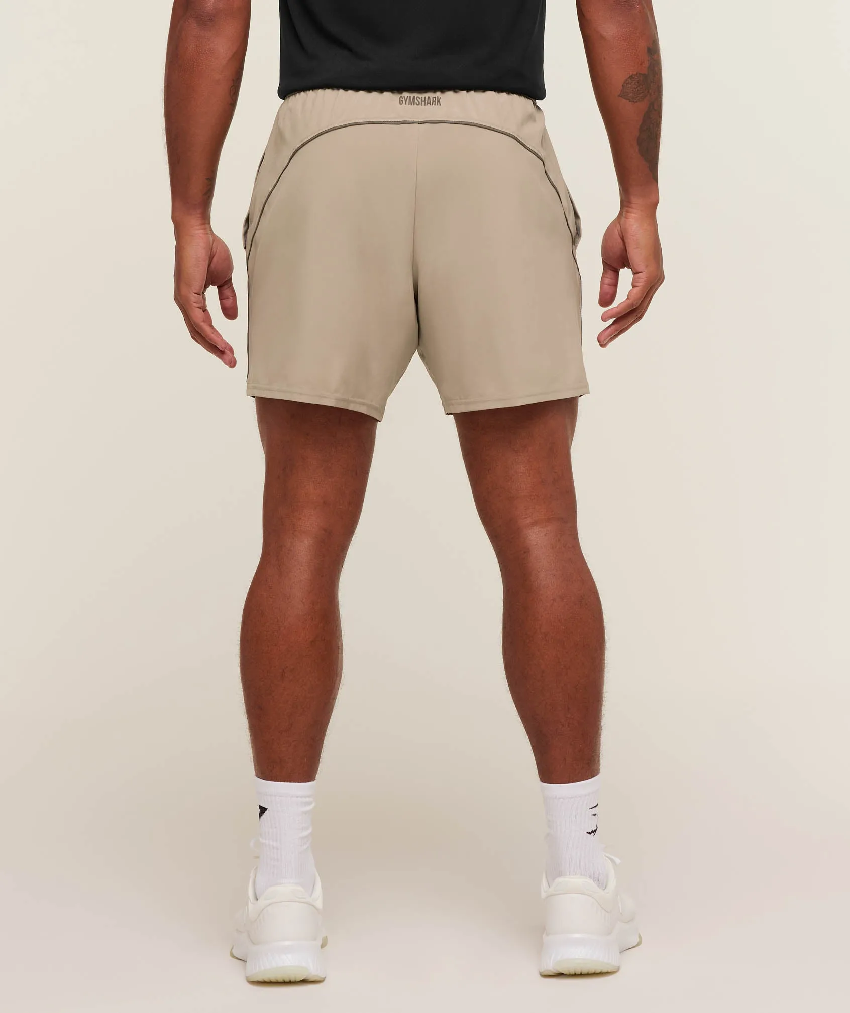 Gymshark Arrival Block 6" Shorts - Cement Brown sold by Gymshark product image thumbnail 2