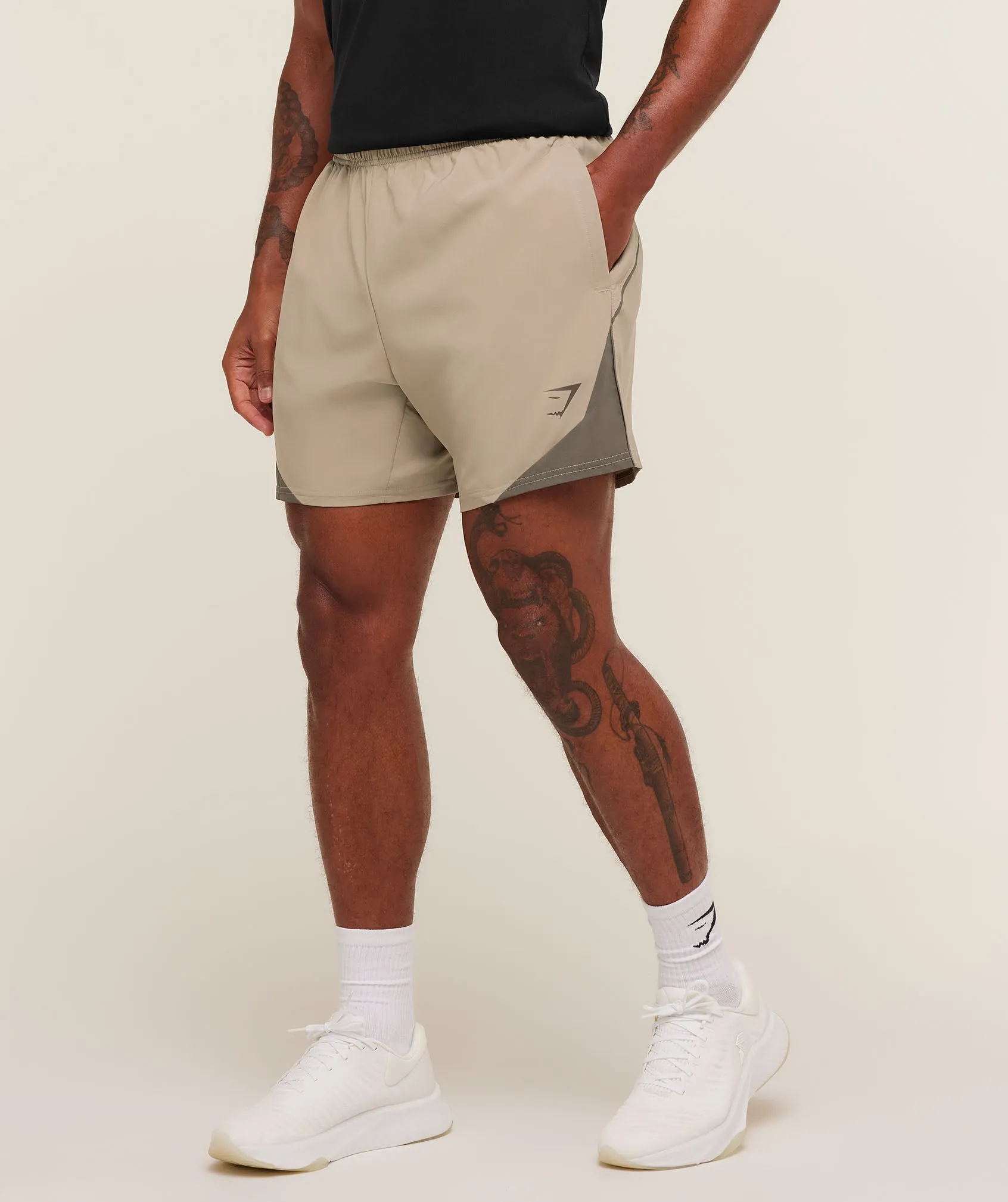 Gymshark Arrival Block 6" Shorts - Cement Brown sold by Gymshark product image thumbnail 3