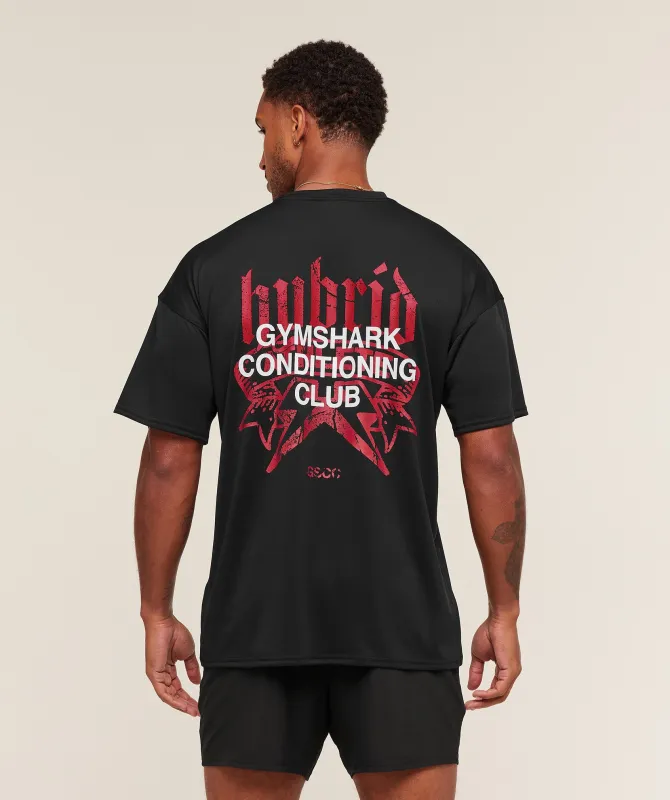 Gymshark Hybrid Graphic T-Shirt - Black sold by Gymshark