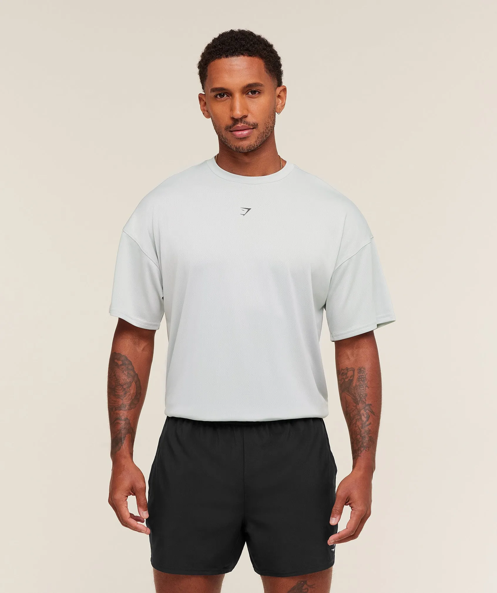 Gymshark Hybrid Graphic T-Shirt - Light Grey sold by Gymshark product image thumbnail 2