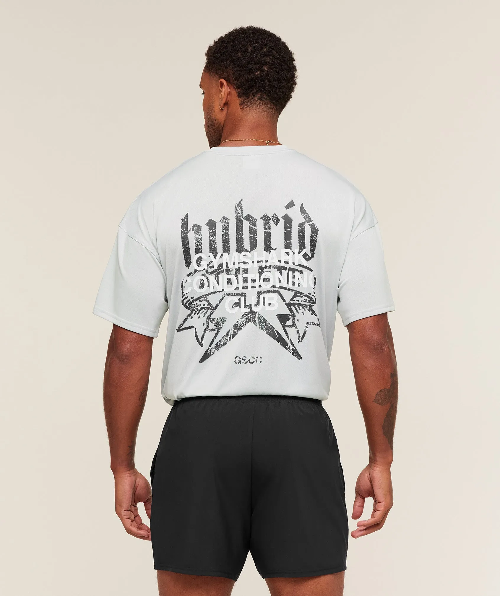 Gymshark Hybrid Graphic T-Shirt - Light Grey sold by Gymshark product image thumbnail 5