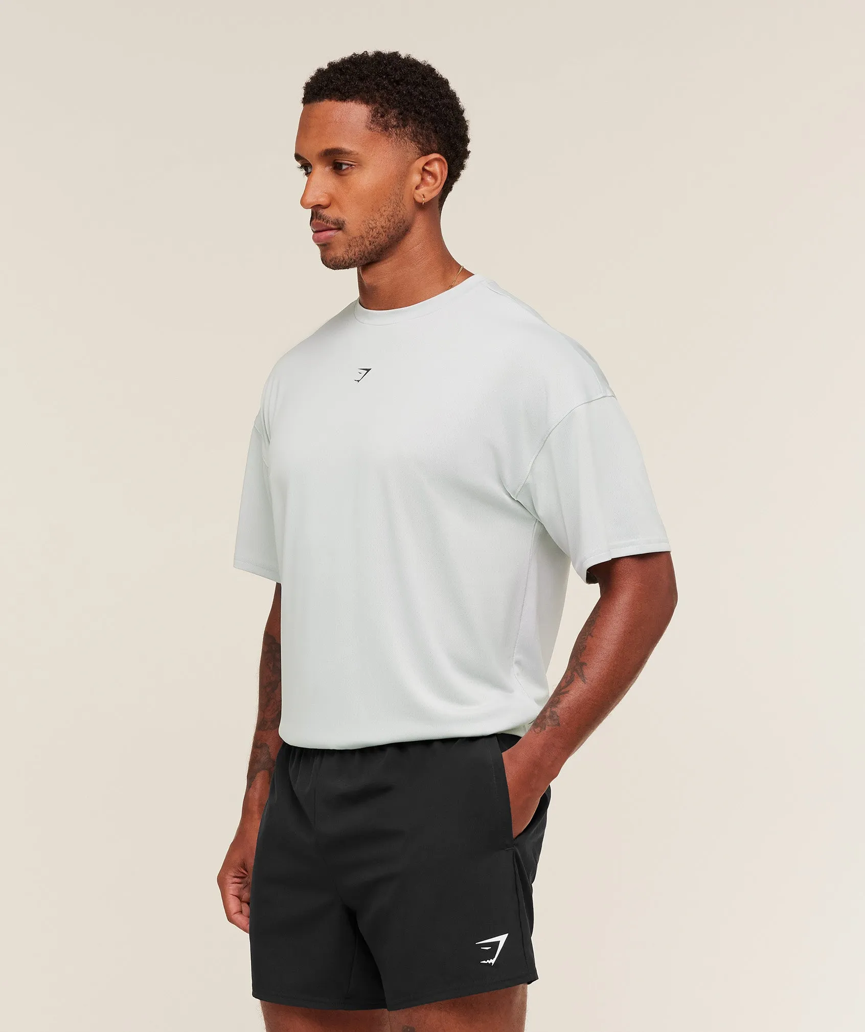 Gymshark Hybrid Graphic T-Shirt - Light Grey sold by Gymshark product image thumbnail 3