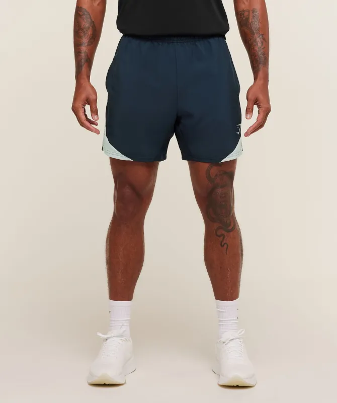 Gymshark Arrival Block 6" Shorts - Navy sold by Gymshark