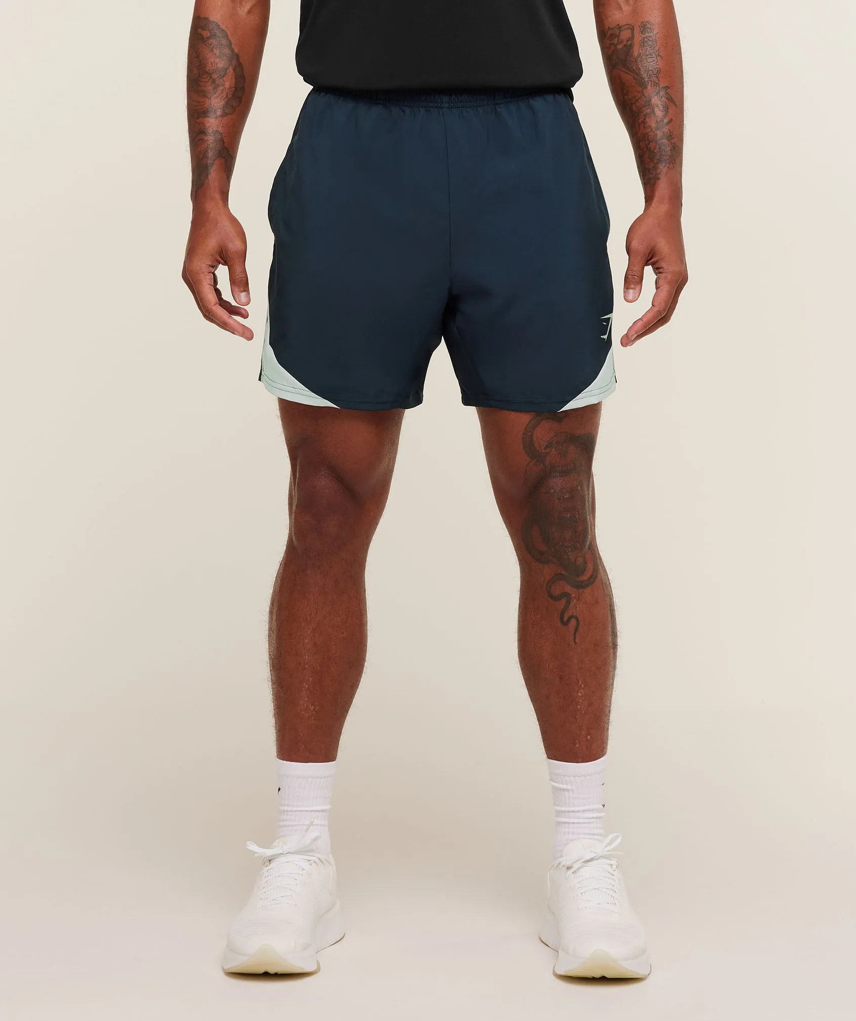 Gymshark Arrival Block 6" Shorts - Navy sold by Gymshark