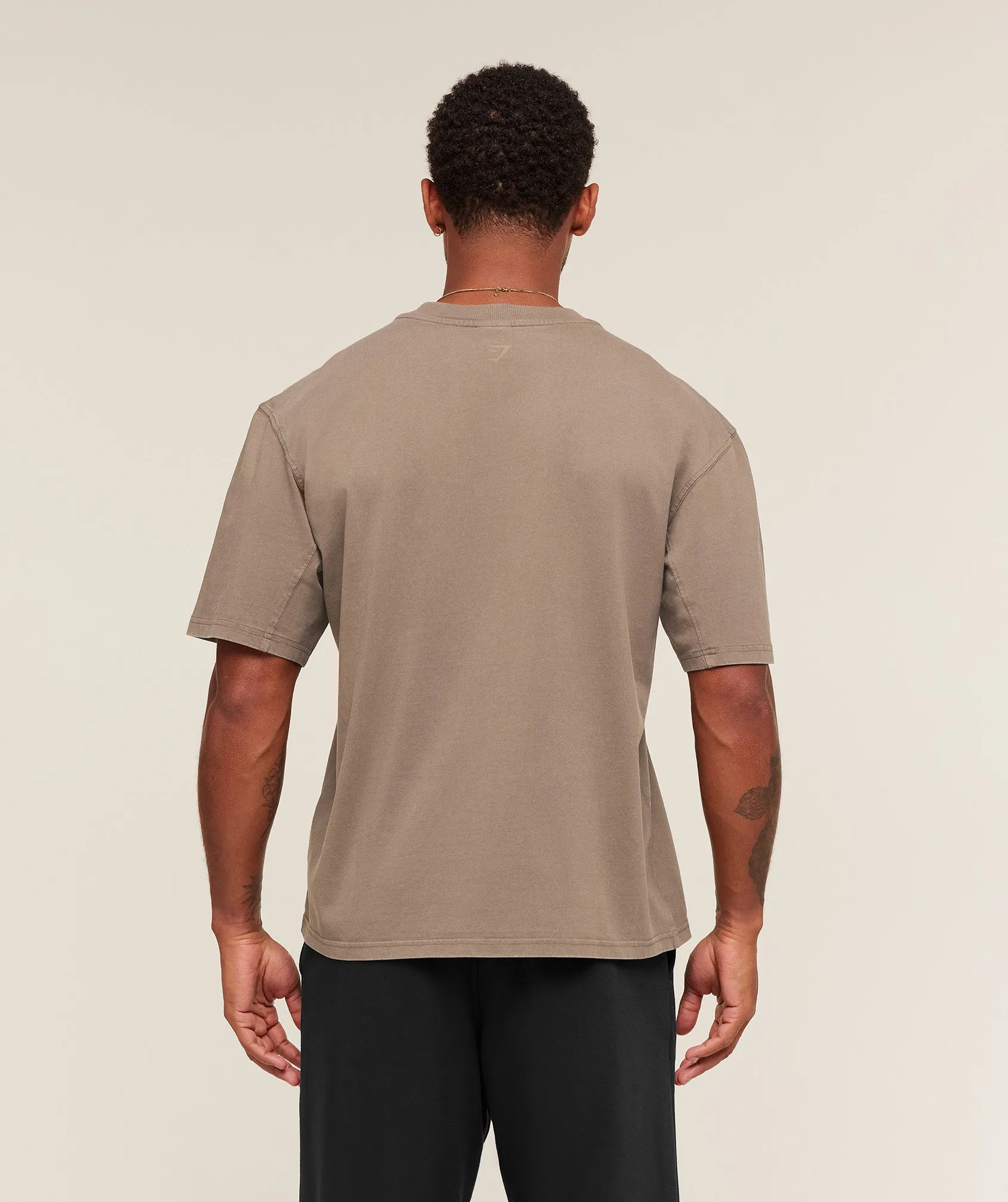 Gymshark Collegiate Washed T-Shirt - Soft Brown sold by Gymshark product image thumbnail 4