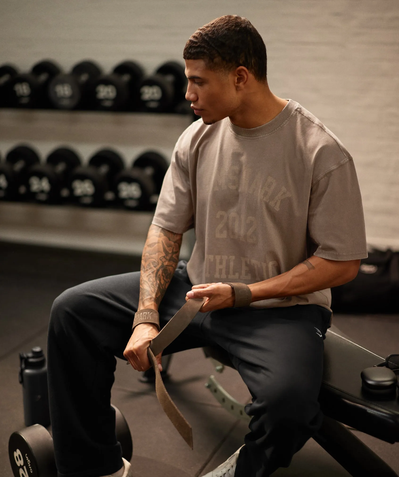 Gymshark Collegiate Washed T-Shirt - Soft Brown sold by Gymshark product image thumbnail 3