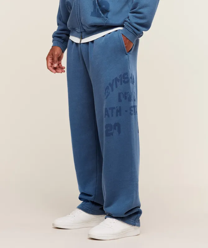 Gymshark Collegiate Washed Wide Leg Jogger - Compound Blue sold by Gymshark