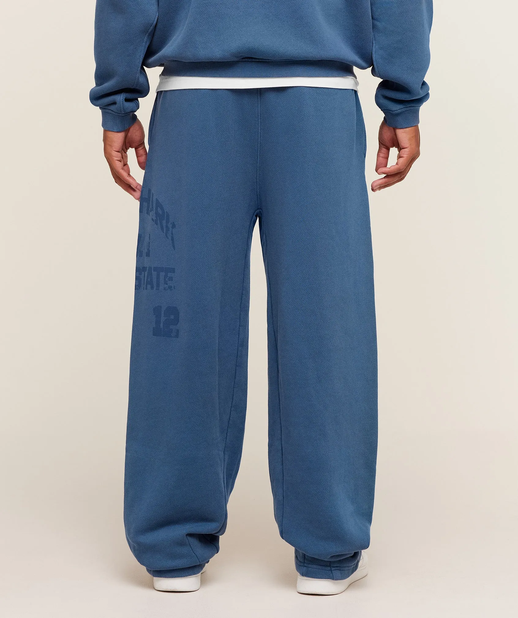 Gymshark Collegiate Washed Wide Leg Jogger - Compound Blue sold by Gymshark product image thumbnail 3